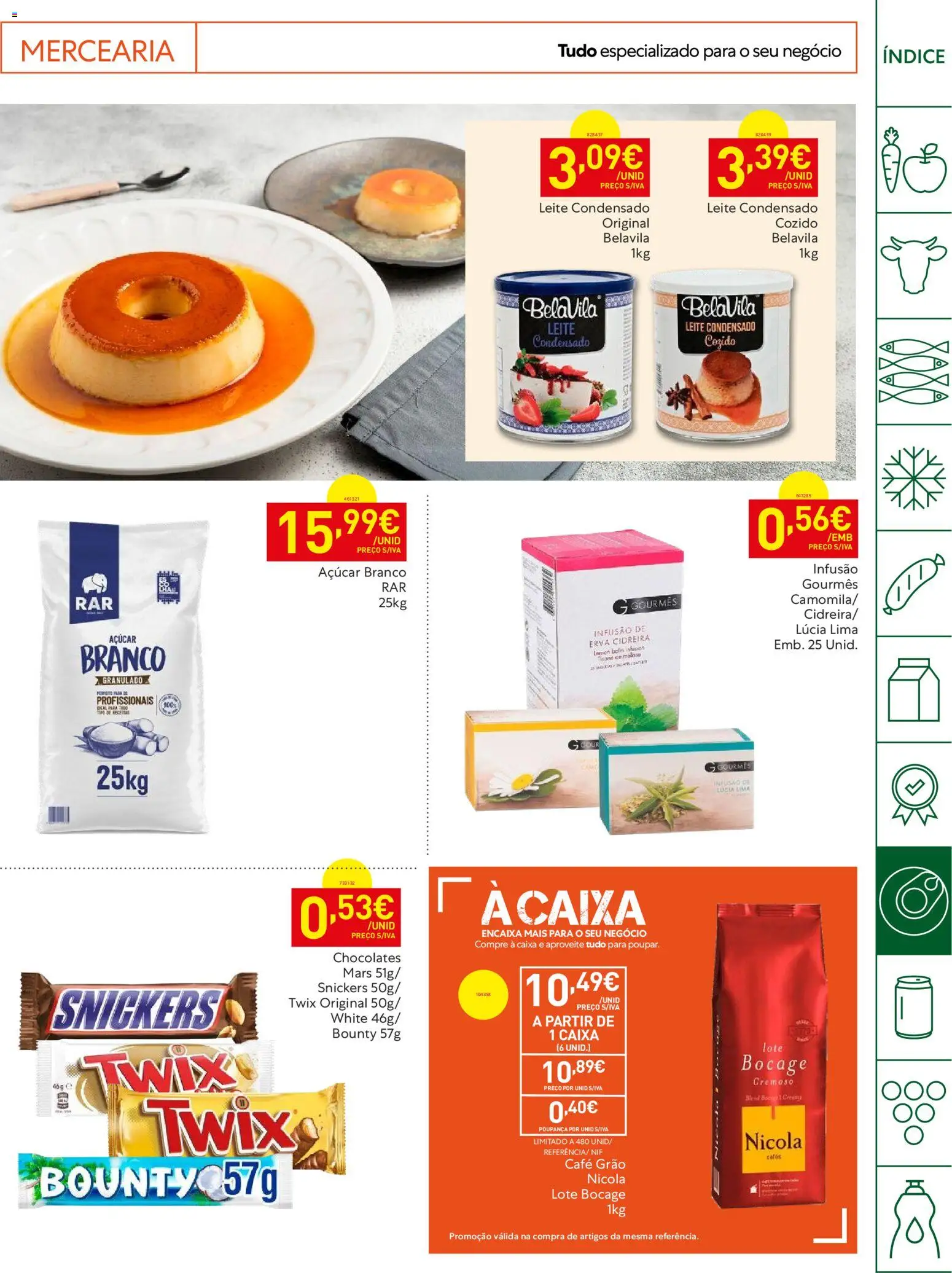 Recheio Horeca │ válido de 12.05.2026 | Página: 25 | Produtos: Chocolates, Leite condensado, Caixa, Café
