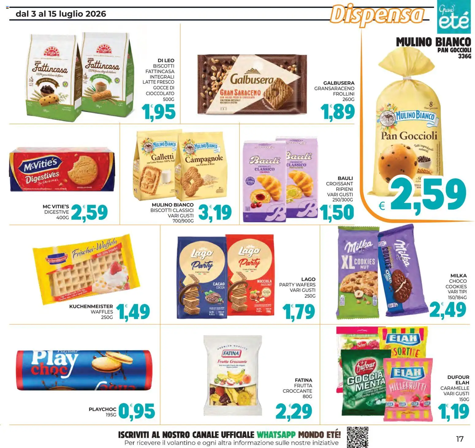 Volantino Eté del 03/07/2026 | Pagina: 17 | Prodotti: Caramelle, Biscotti, Farina, Cacao