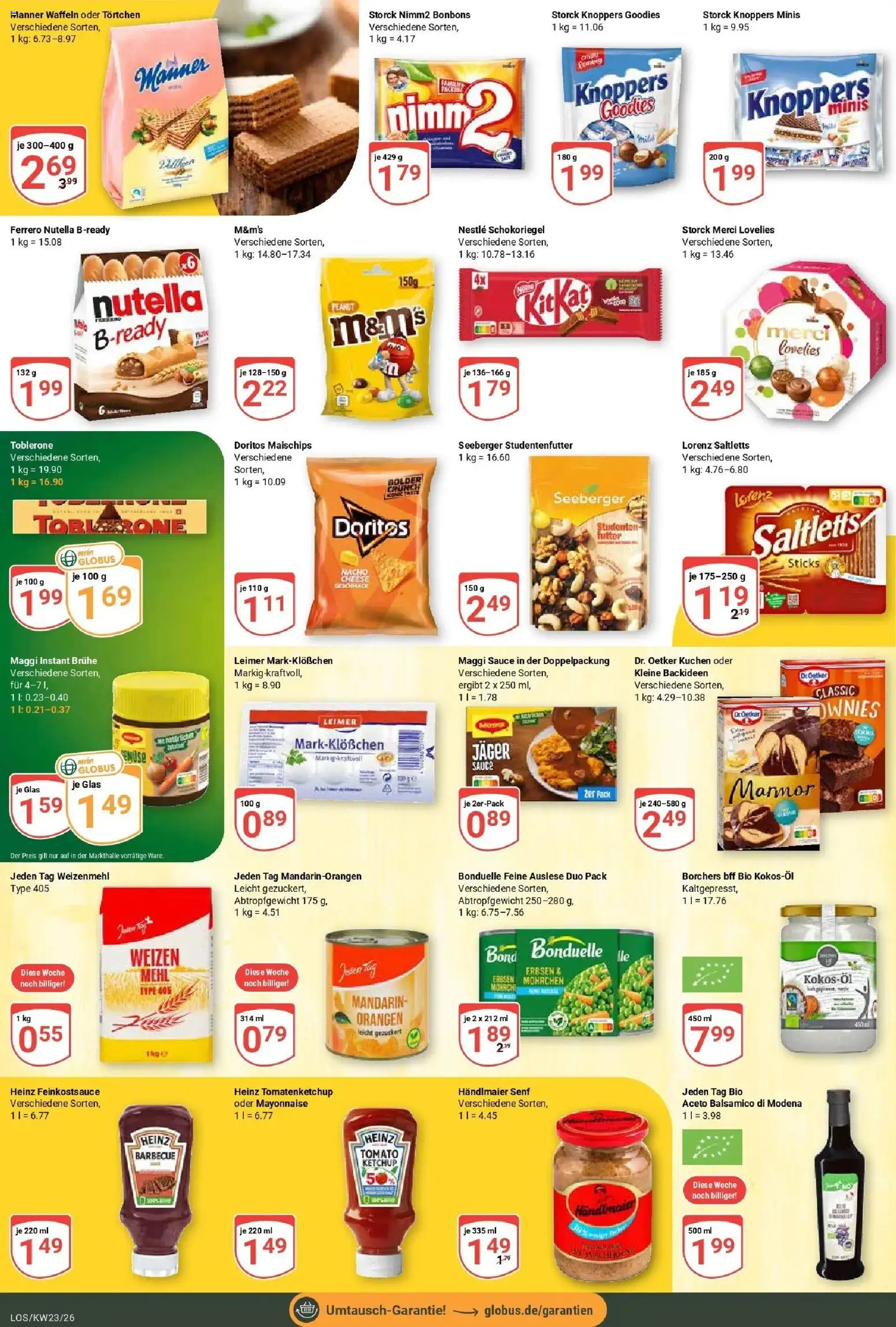 Globus Prospekt Losheim Am See – gültig ab 01.06.2026 | Seite: 13 | Produkte: Merci, M&M's, Knoppers, Erbsen