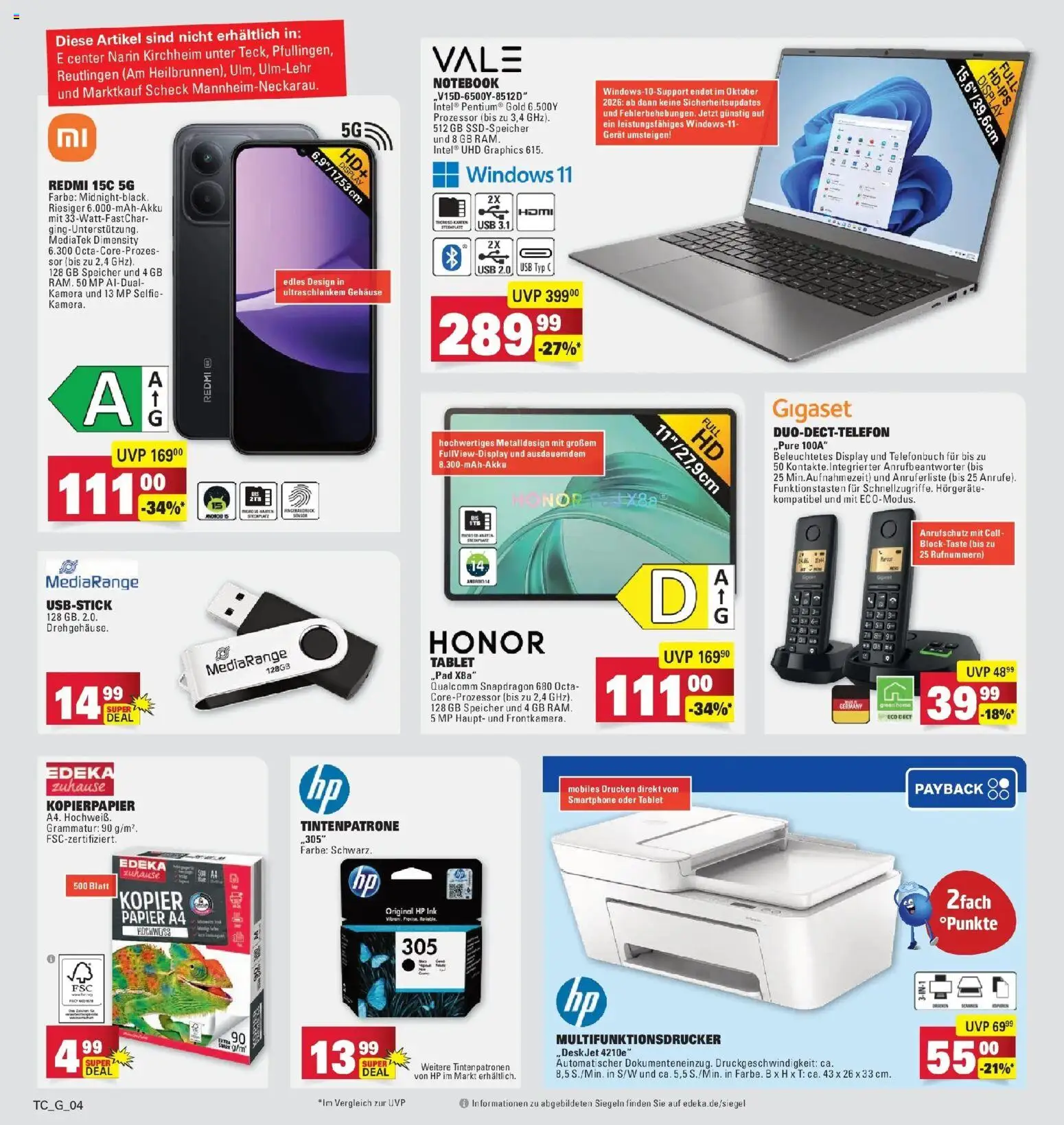 Edeka prospekt Göppingen – gültig ab 13.07.2026 | Seite: 36 | Produkte: Kamera, HP, USB, Smartphone