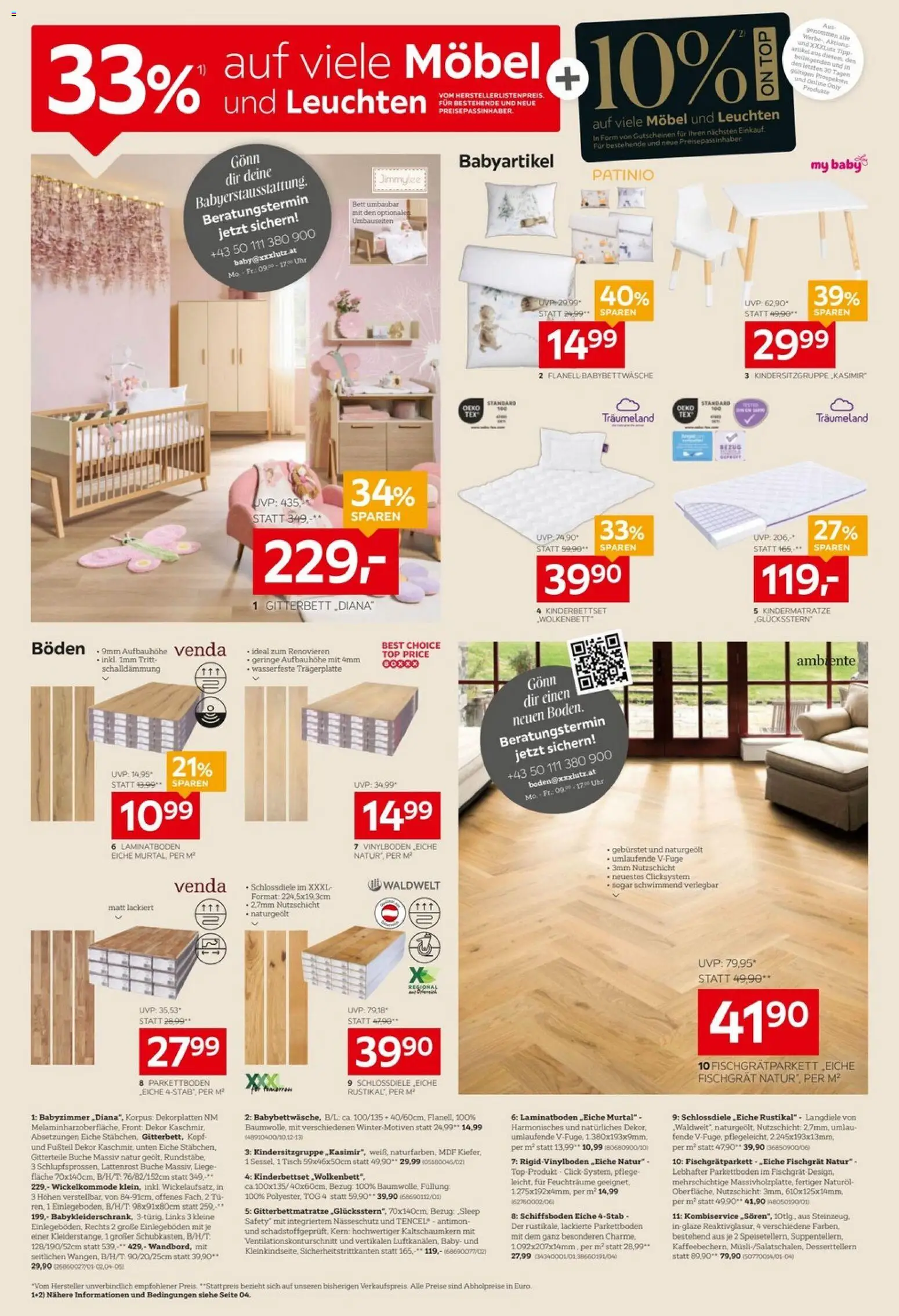 XXXLutz 33% Sofas aufviele gültig ab 06.10.2026 | Seite: 5 | Produkte: Uhr, Bett, Lattenrost, Tisch