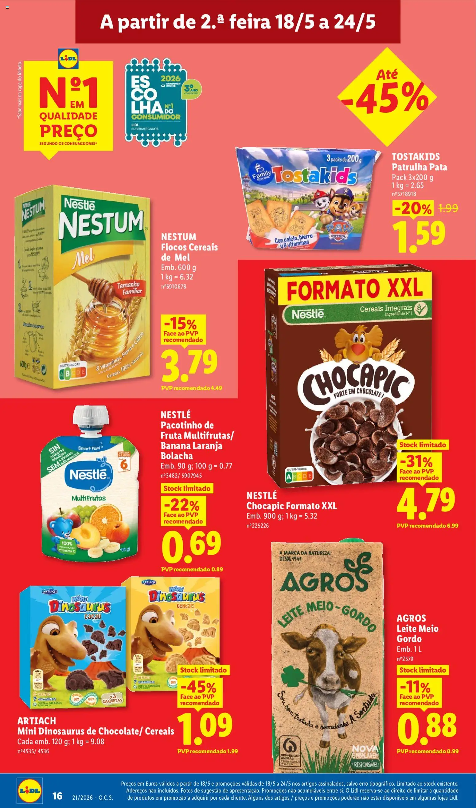 Lidl folheto │ válido de 18.05.2026 | Página: 16 | Produtos: Banana, Cálcio, Vitamina c, Flocos