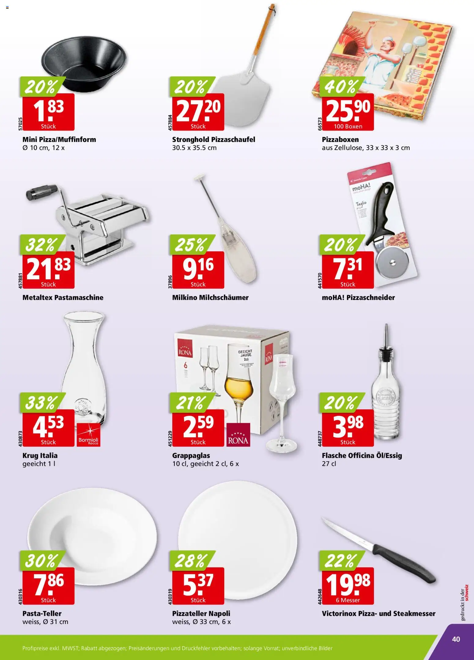 Aligro aktionen Chavannes, Matran, Genf, Sitten – gültig ab 20.04.2026 | Seite: 40 | Produkte: Pizza, Bilder