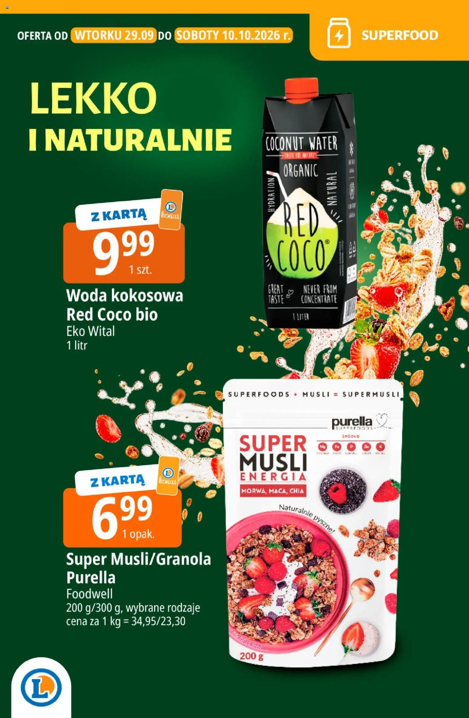 E.Leclerc gazetka - Śniadanie od 29.09.2026 | Strona: 4 | Produkty: Karta, Woda kokosowa, Musli, Woda
