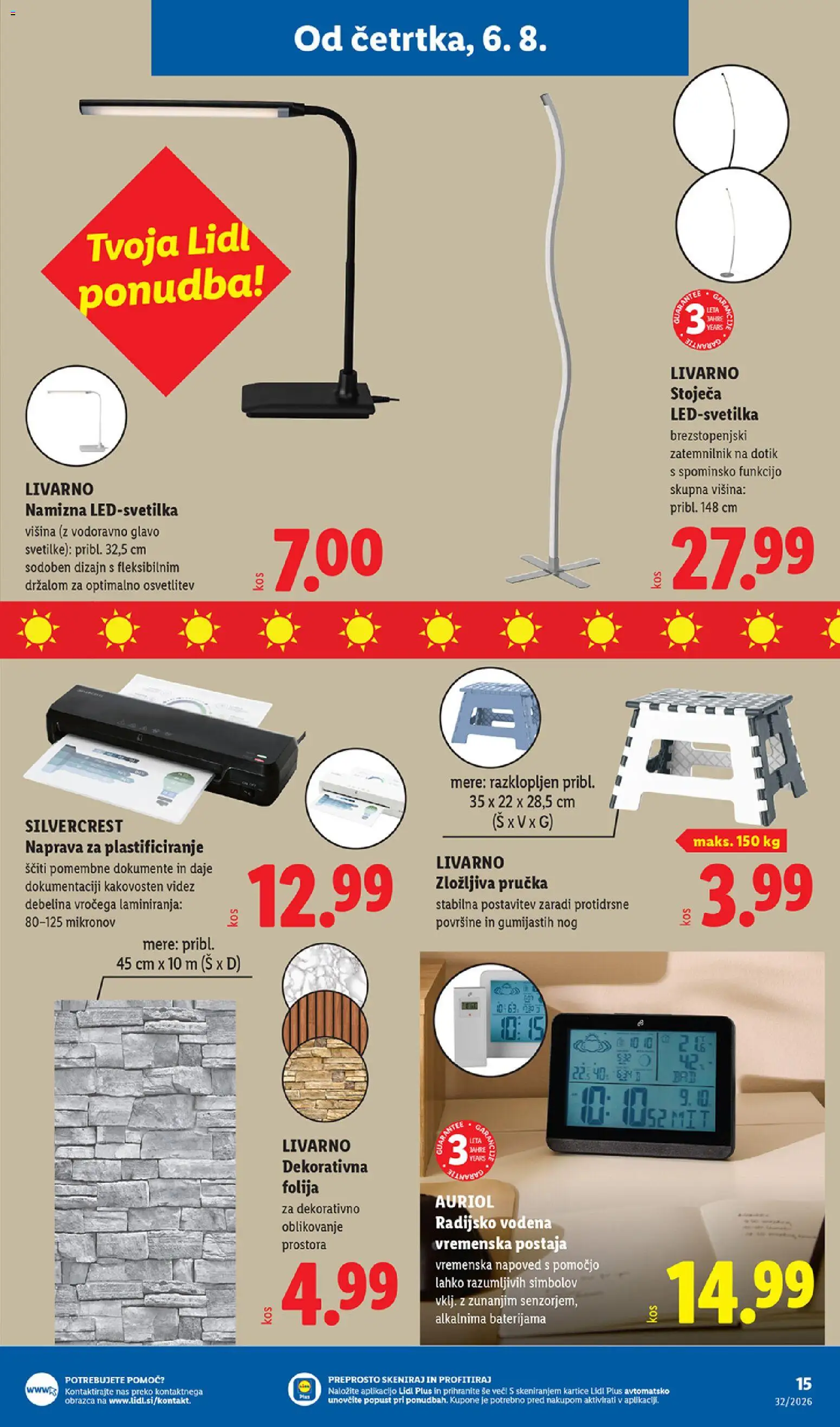 Novi Lidl katalog ponudbe – veljaven od 06.08.2026 | Stran: 31 | Izdelki: Vremenska postaja, Laminator, Folija