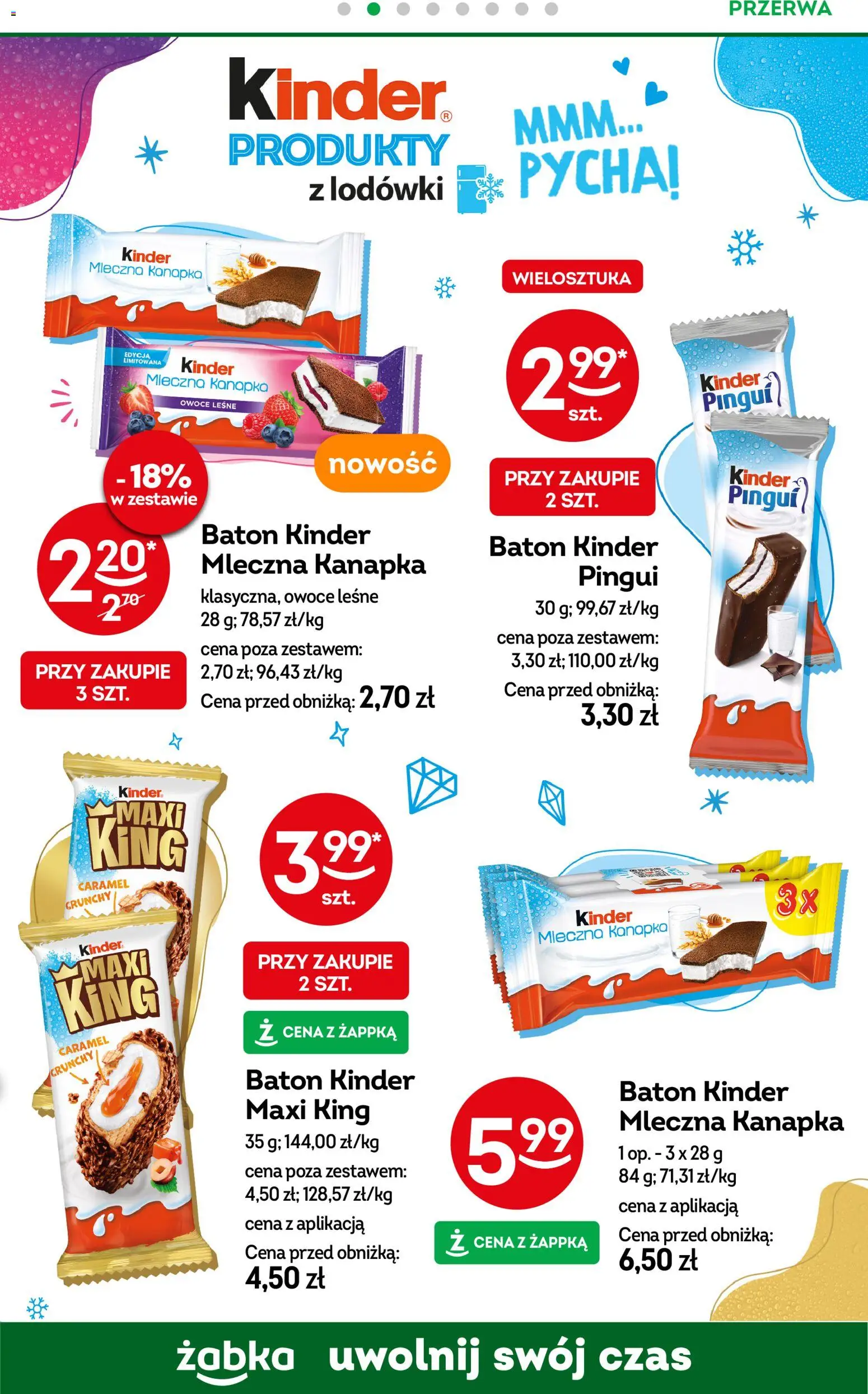 Żabka gazetka od 21.10.2026 | Strona: 47 | Produkty: Kinder Maxi King, Owoce leśne, Lodówki, Owoce