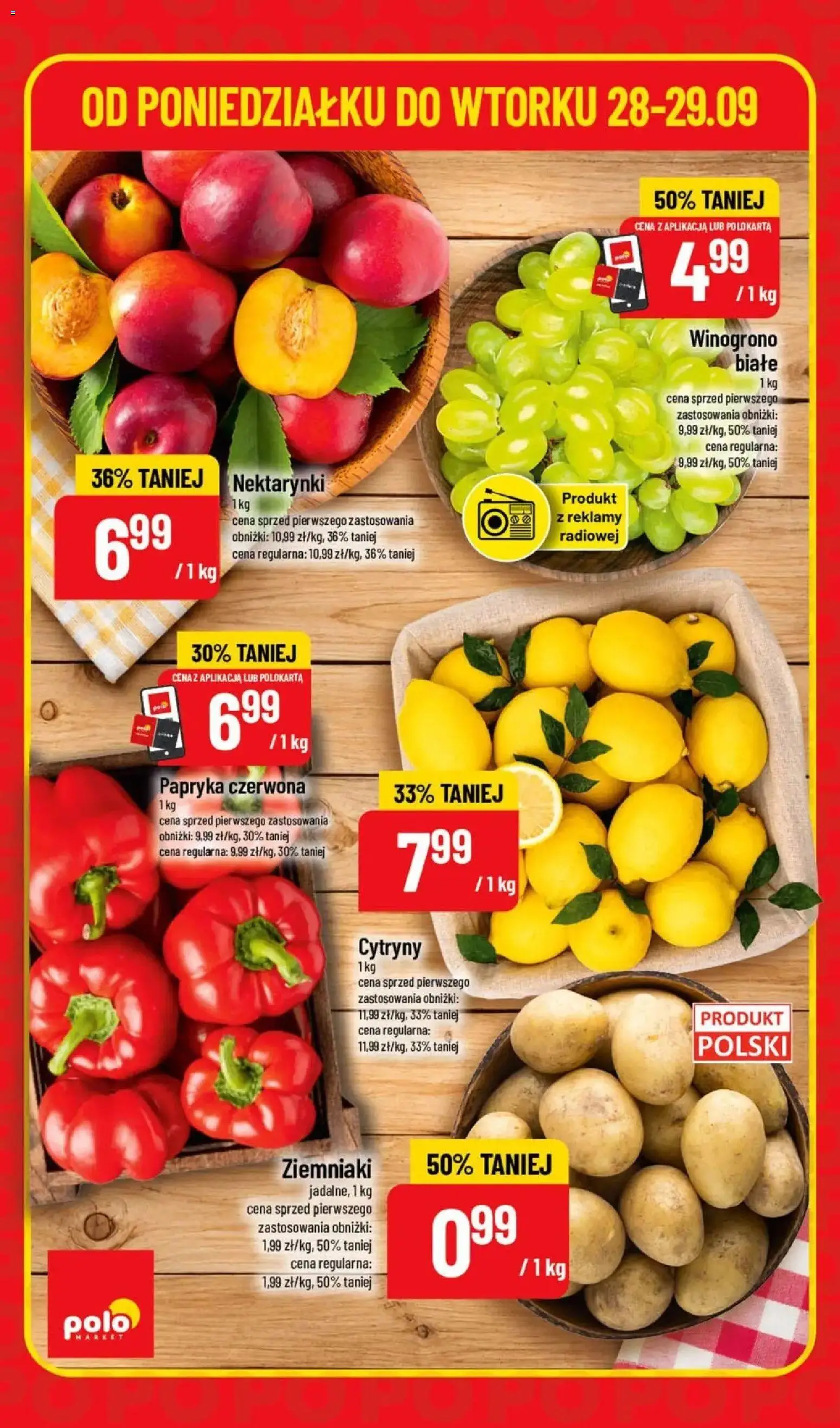 POLOmarket - SuperHity POLOmarkt do wtorku 29.09 (G40) od 28.09.2026 | Strona: 2 | Produkty: Nektarynki, Cytryny, Papryka czerwona, Ziemniaki