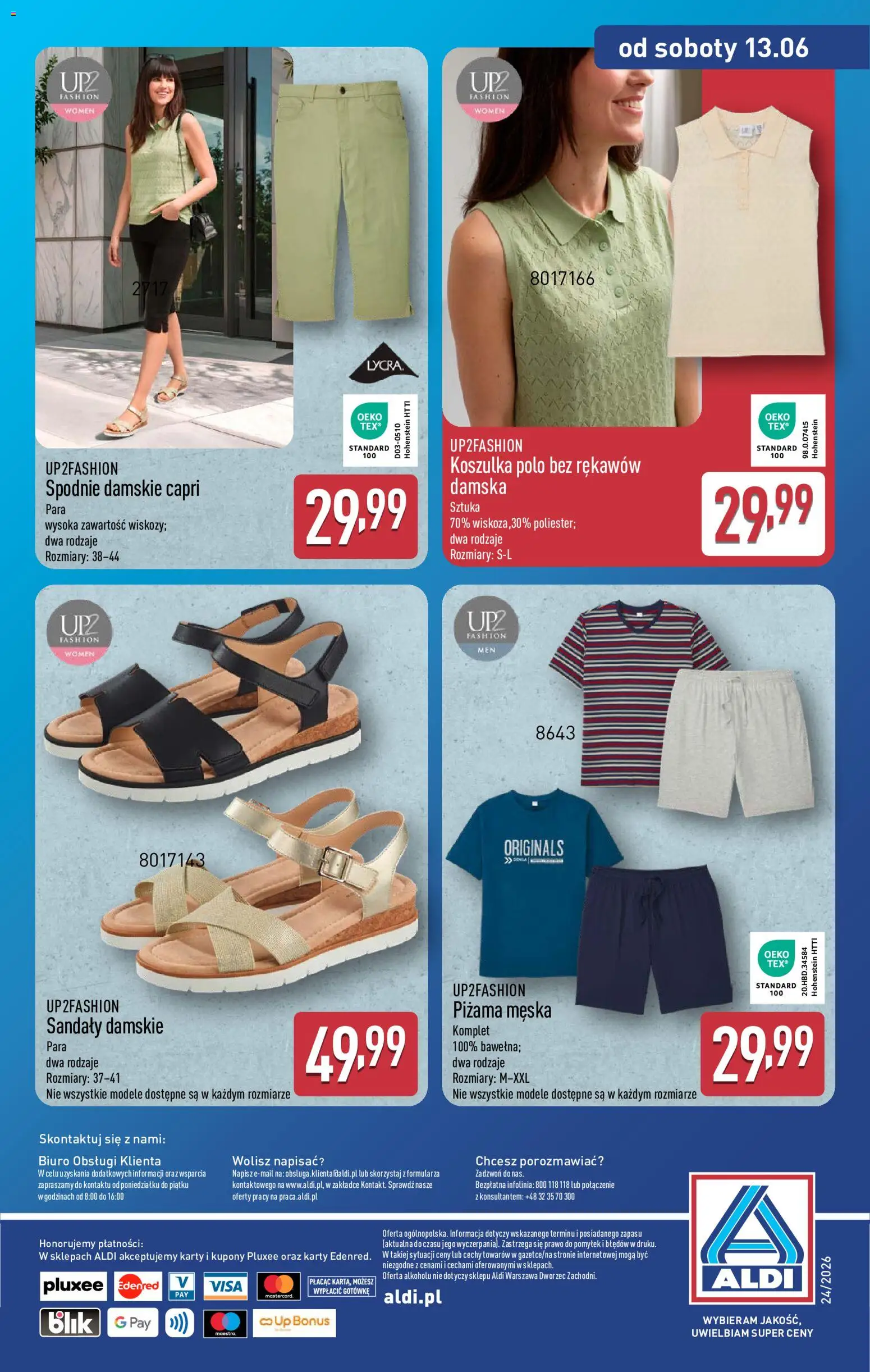 Aldi gazetka - Hity od Środy i od Soboty od 10.06.2026 | Strona: 18 | Produkty: Spodnie, Piżama, Sandały