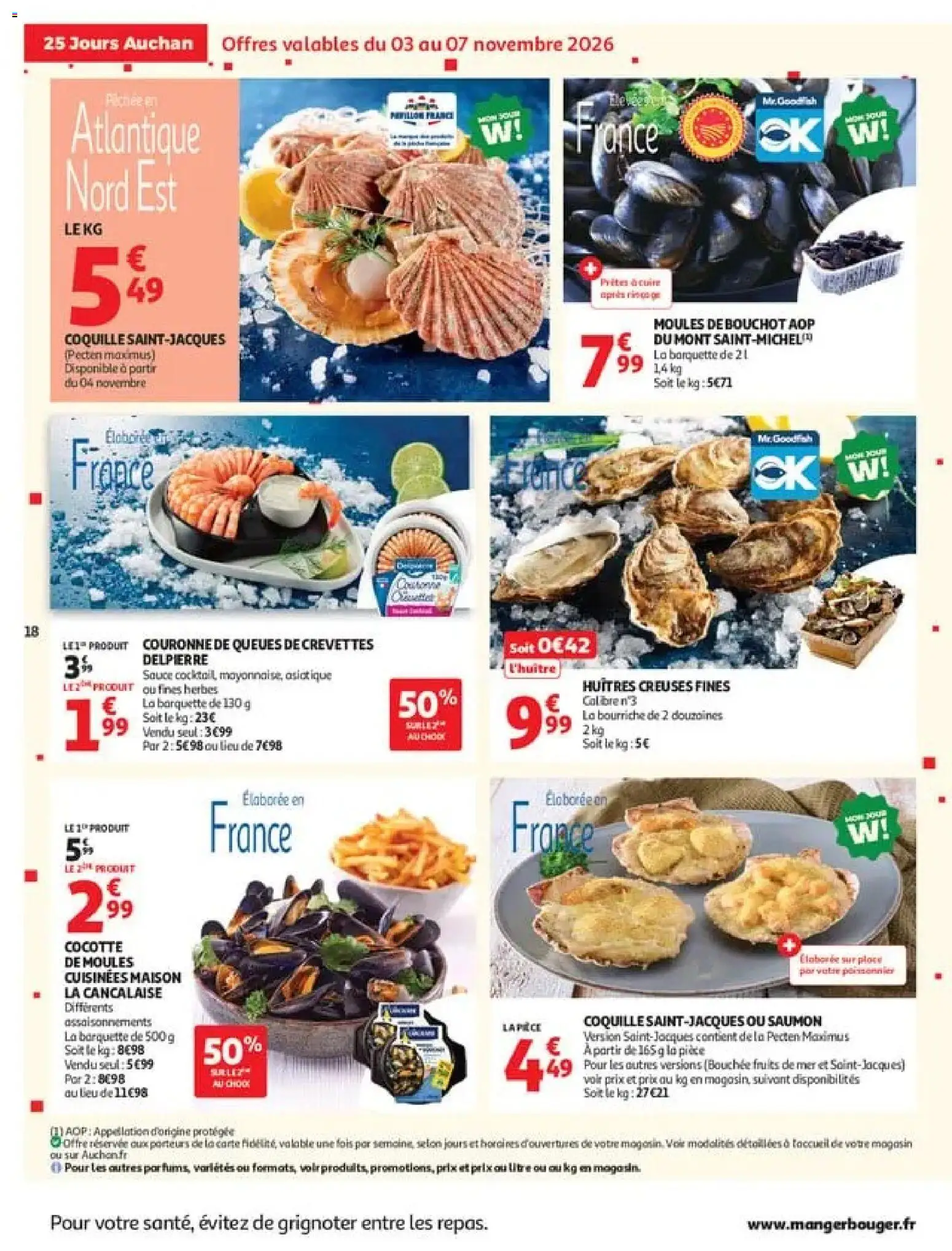 {H1} | Page: 18 | Produits: Frites, Fruits, Plots, Saumon