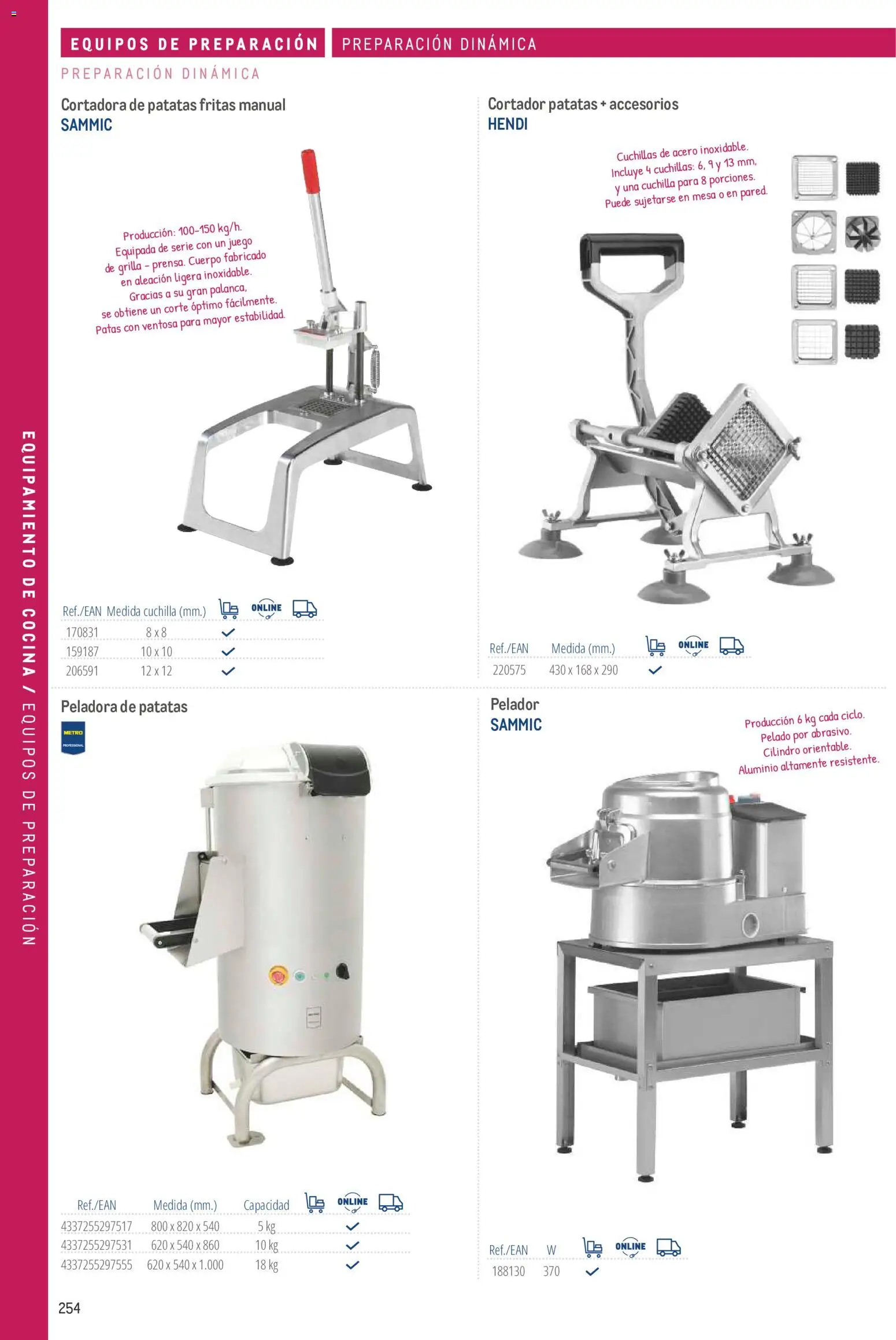 Makro catálogo │ válido desde el 19/06/2024 | Página: 254 | Productos: Pelador, Cocina, Patatas fritas, Mesa