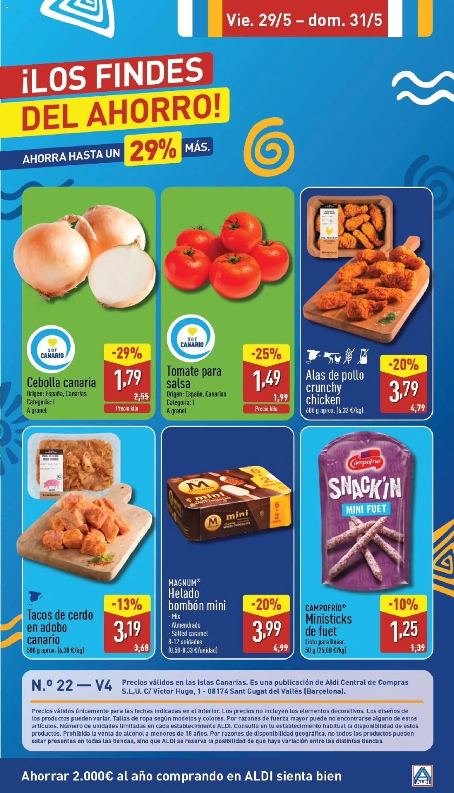 Aldi folleto Canarias │ válido desde el 25.05.2026 | Página: 33 | Productos: Helado bombón, Chocolate, Cerdo, Ropa