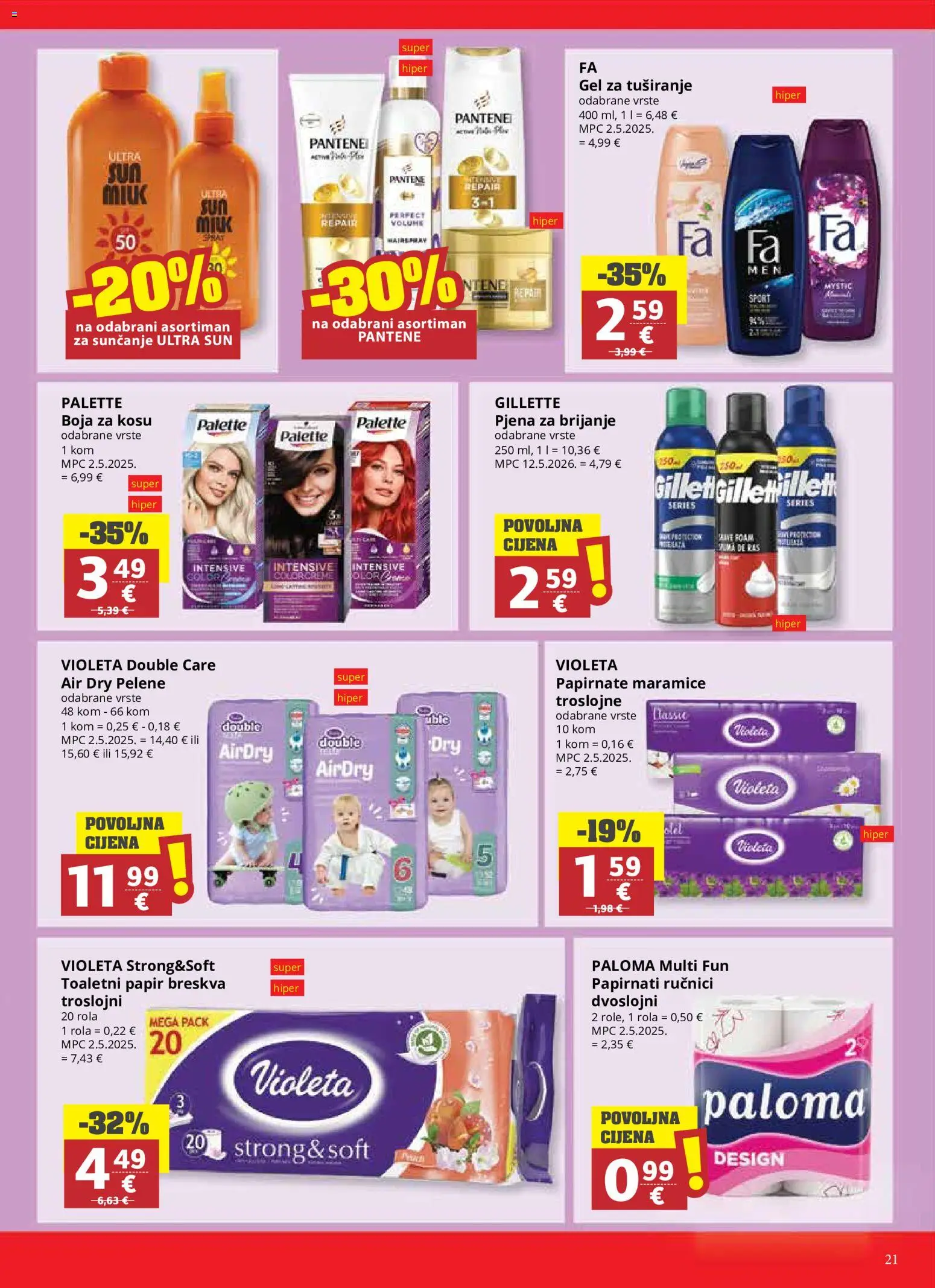 Ultra Gros katalog | vrijedi od 03.06.2026 | Stranica: 21 | Proizvodi: Gel za tuširanje, Papirnati ručnici, Toaletni papir, Breskva