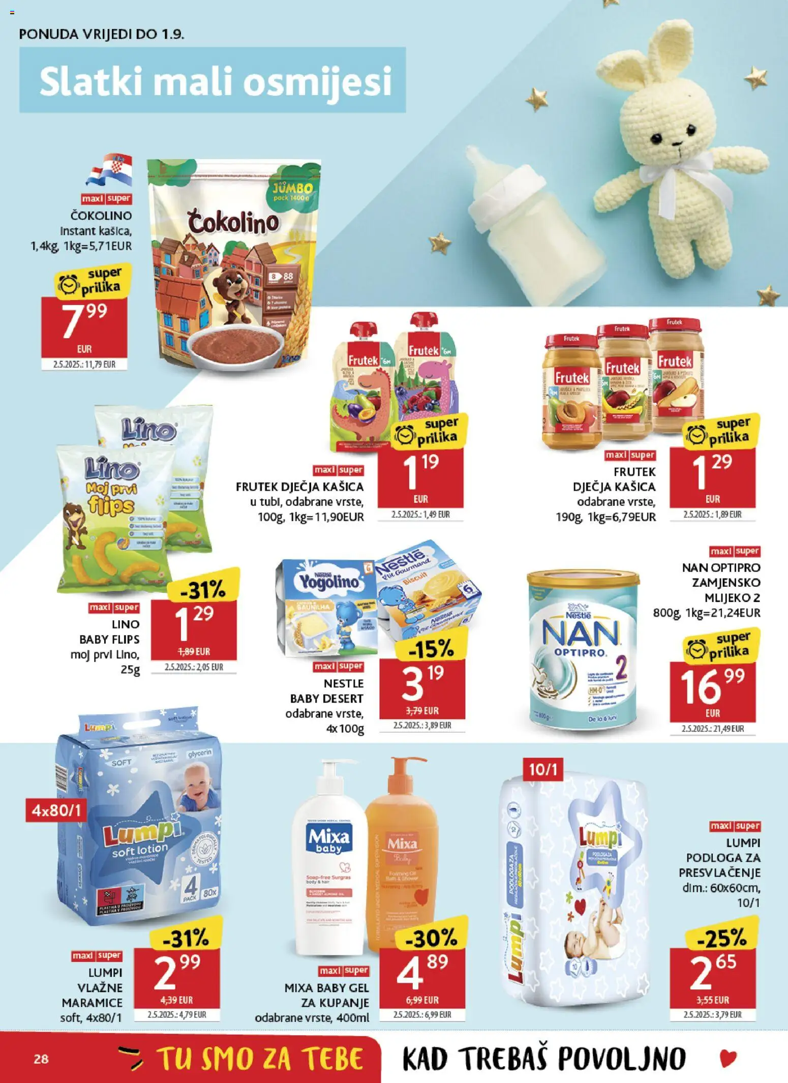 Konzum HR akciós ujság - amely érvényes a következő dátumtól: 2026.08.19. | Oldal: 28 | Termékek: Nestlé, Gél