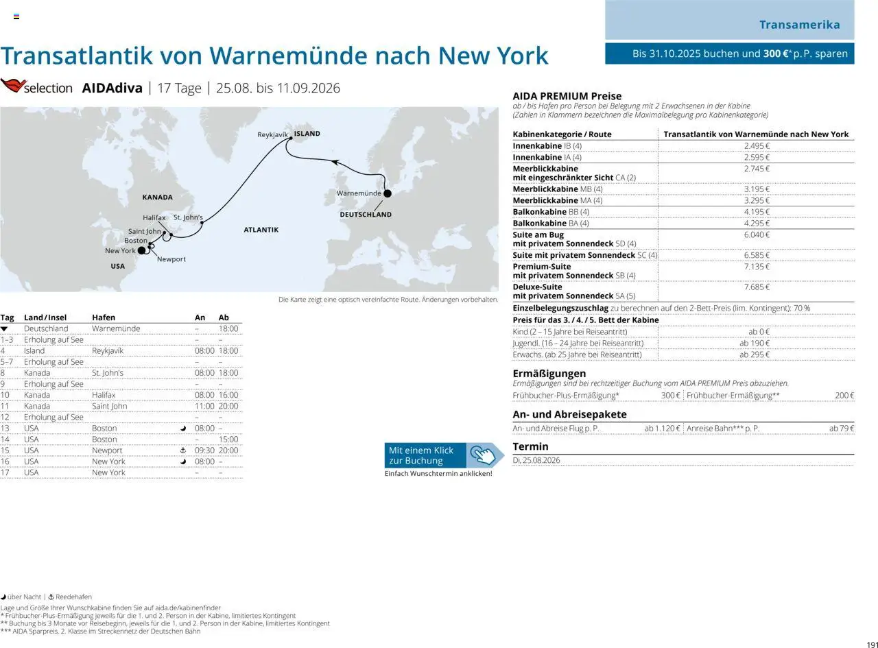 Aida Sommer 2026 – gültig ab 01.03.2026 | Seite: 191 | Produkte: Bett