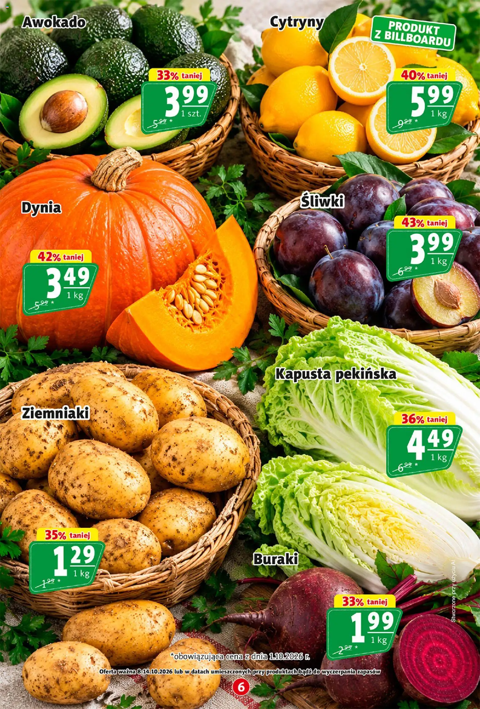 Prim Market gazetka od 08.10.2026 | Strona: 6 | Produkty: Kapusta, Buraki, Cytryny, Awokado