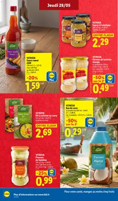 LIDL - Prévisualisation de VITASIA Eau de coco, Le produit de 500 ml : 1,49 €, (1 L = 2,98 €), Les 2 produits : 1,12 € (1 L = 2,24 €) valide à partir de 28.05.2026 | Page: 22