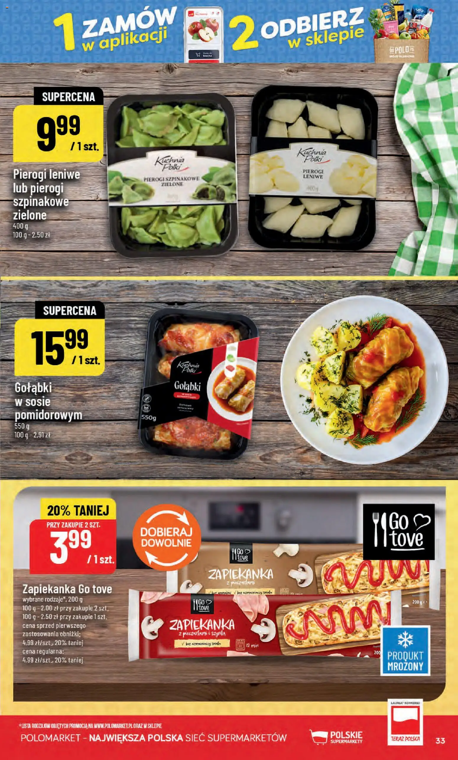 POLOmarket gazetka od 02.09.2026 | Strona: 33 | Produkty: Gołąbki, Pierogi, Zapiekanka, Szynka
