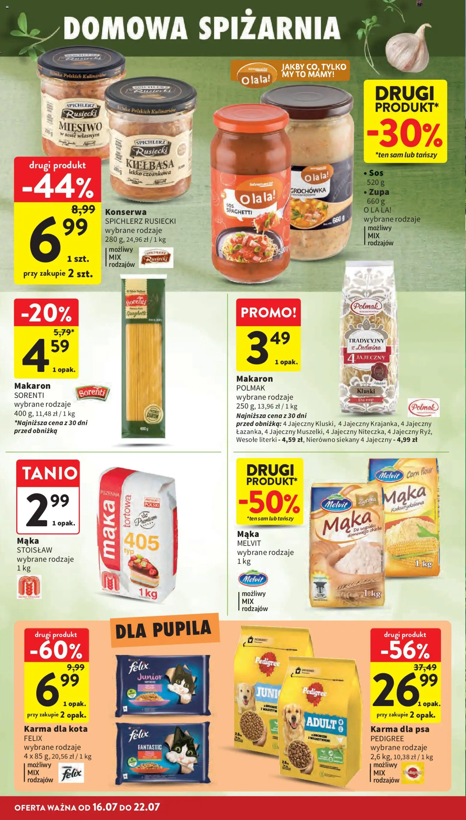 Intermarche gazetka od 16.07.2026 | Strona: 34 | Produkty: Pedigree, Karma dla psa, Makaron, Sos