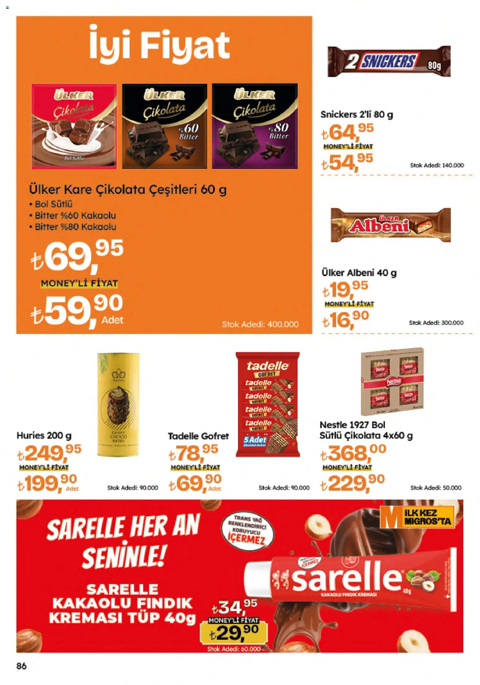 Migros Katalog - Migroskop - 04.06.2026 tarihinden itibaren geçerlidir | Sayfa: 86 | Ürünler: Gofret, Çikolata, Yağ, Fındık