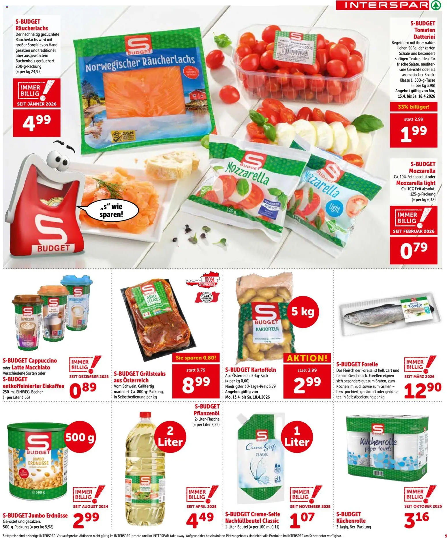 Interspar Flugblatt - Kärnten gültig ab 16.04.2026 | Seite: 10 | Produkte: Kartoffeln, Папионка, Creme, Tomaten