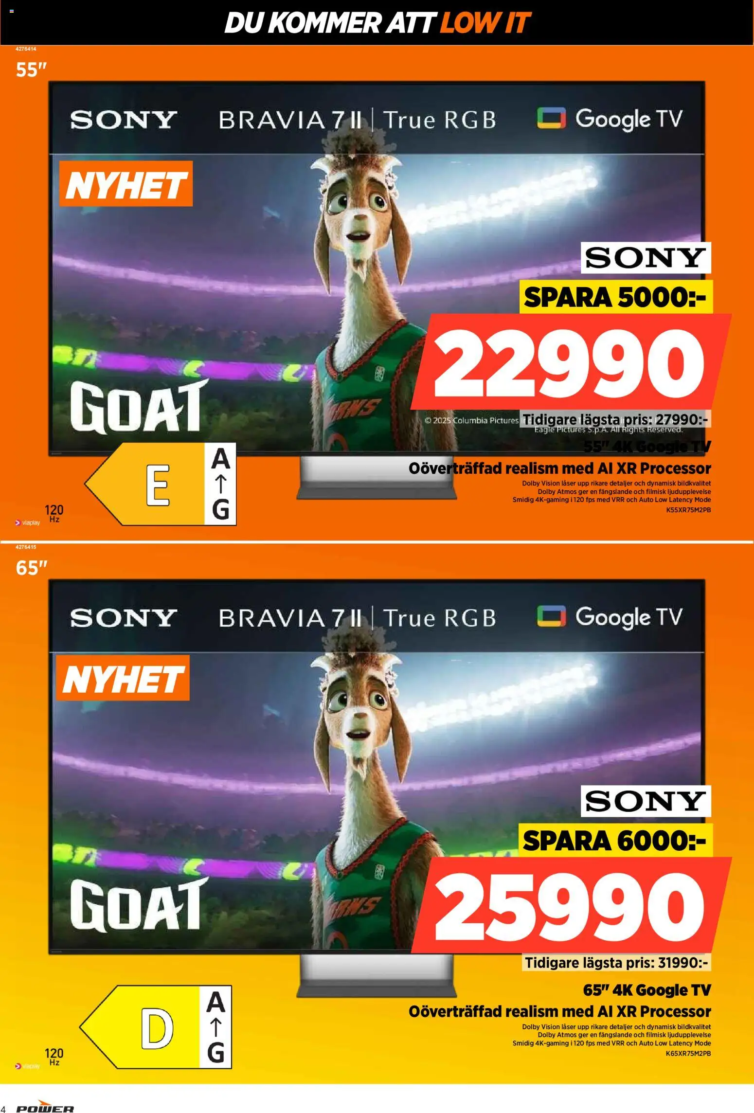 Power reklamblad aktuell från 20/07/2026 | Sida: 4 | Produkter: Tv