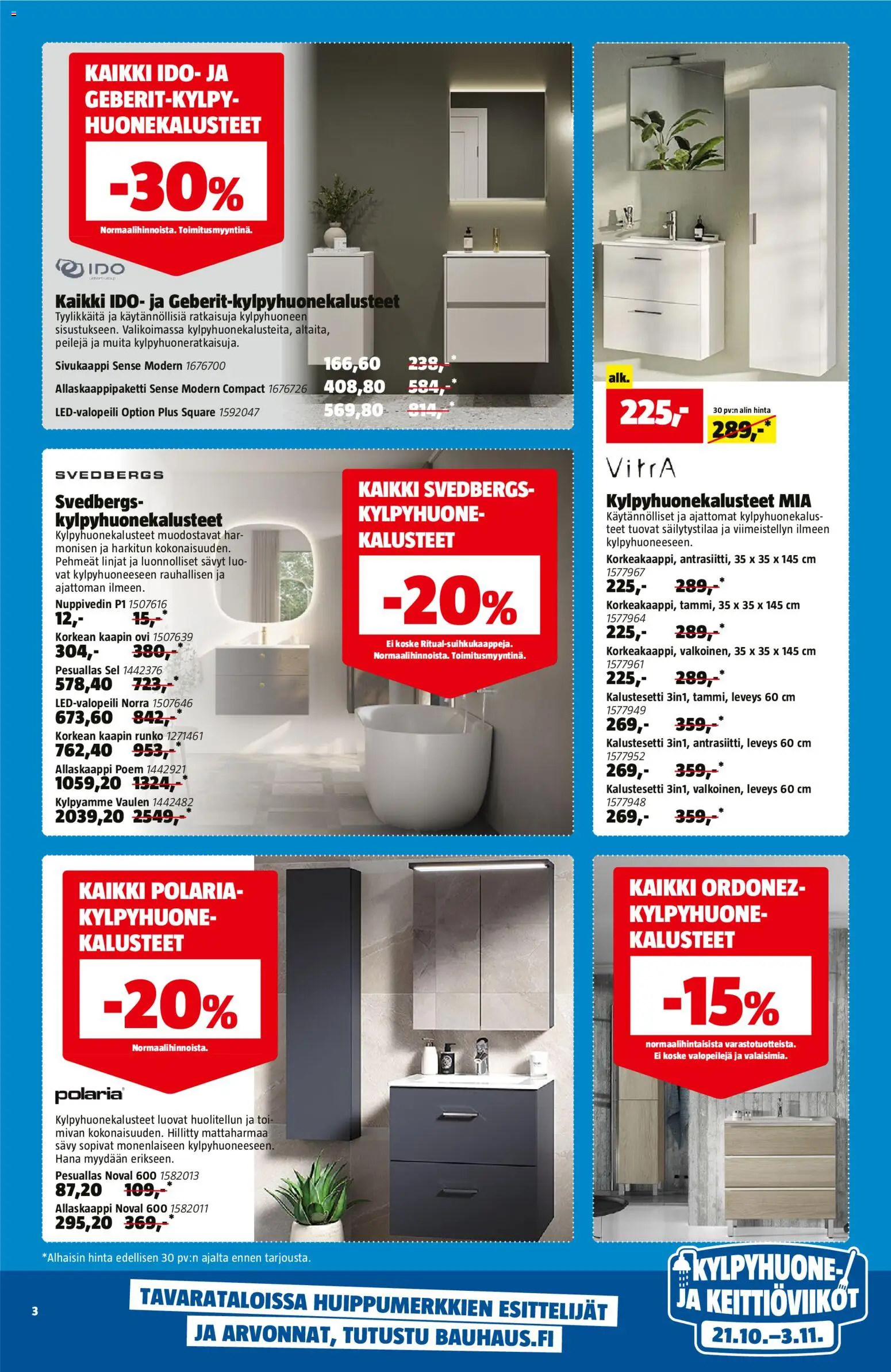 Bauhaus tarjoukset – voimassa 21/10/2026 alkaen | Sivu: 3 | Tuotteet: Pesuallas, Kylpyamme