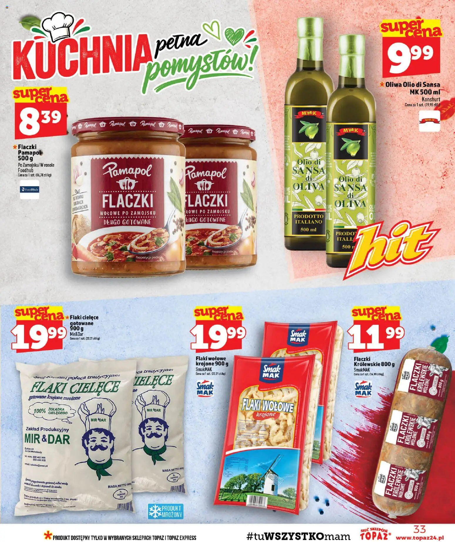 Topaz gazetka - MAZ od 29.10.2026 | Strona: 33 | Produkty: Flaki, Flaki wołowe