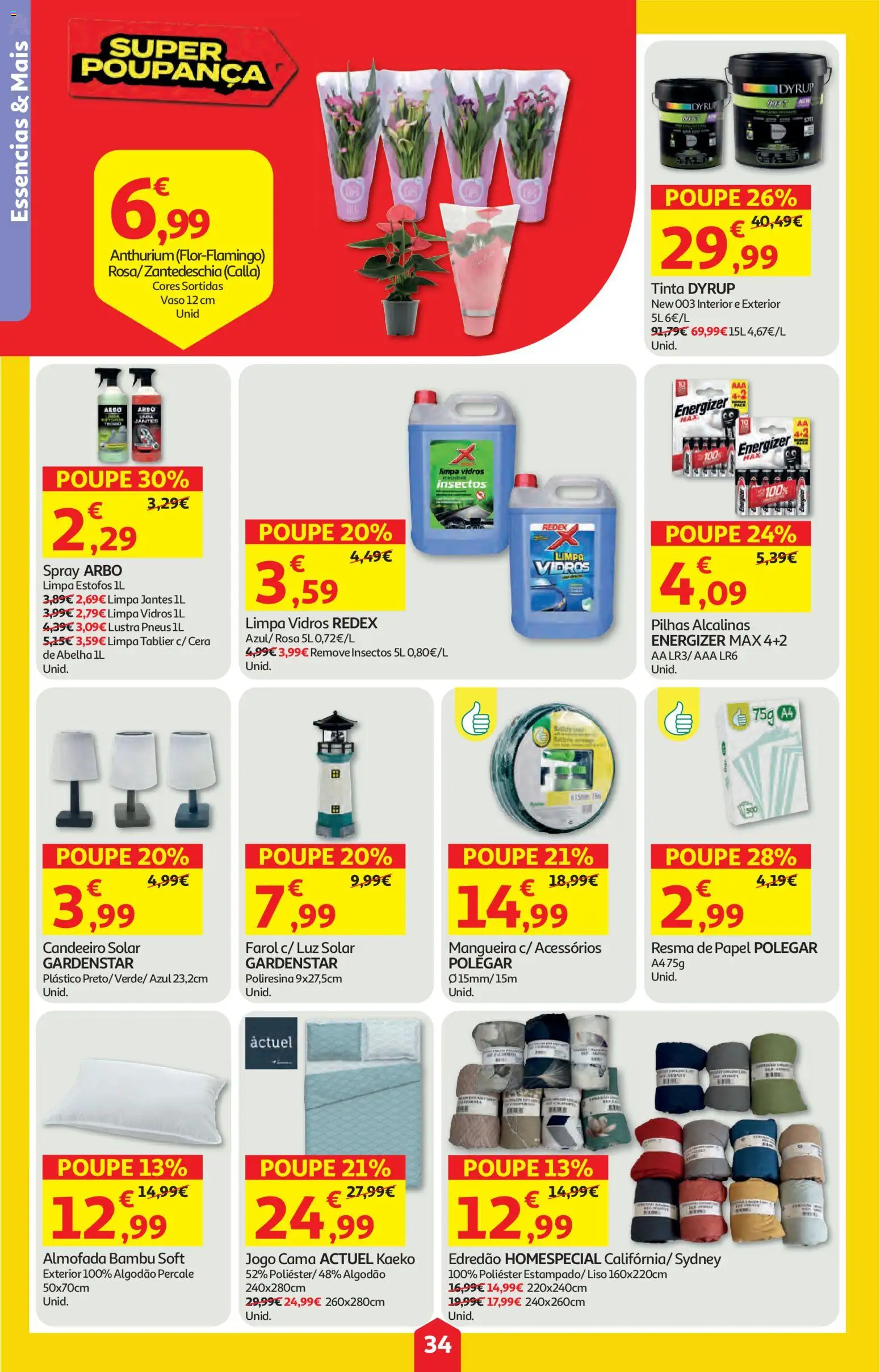 Auchan folheto │ válido de 07.05.2026 | Página: 34 | Produtos: Algodão, Almofada, Cera, Vaso