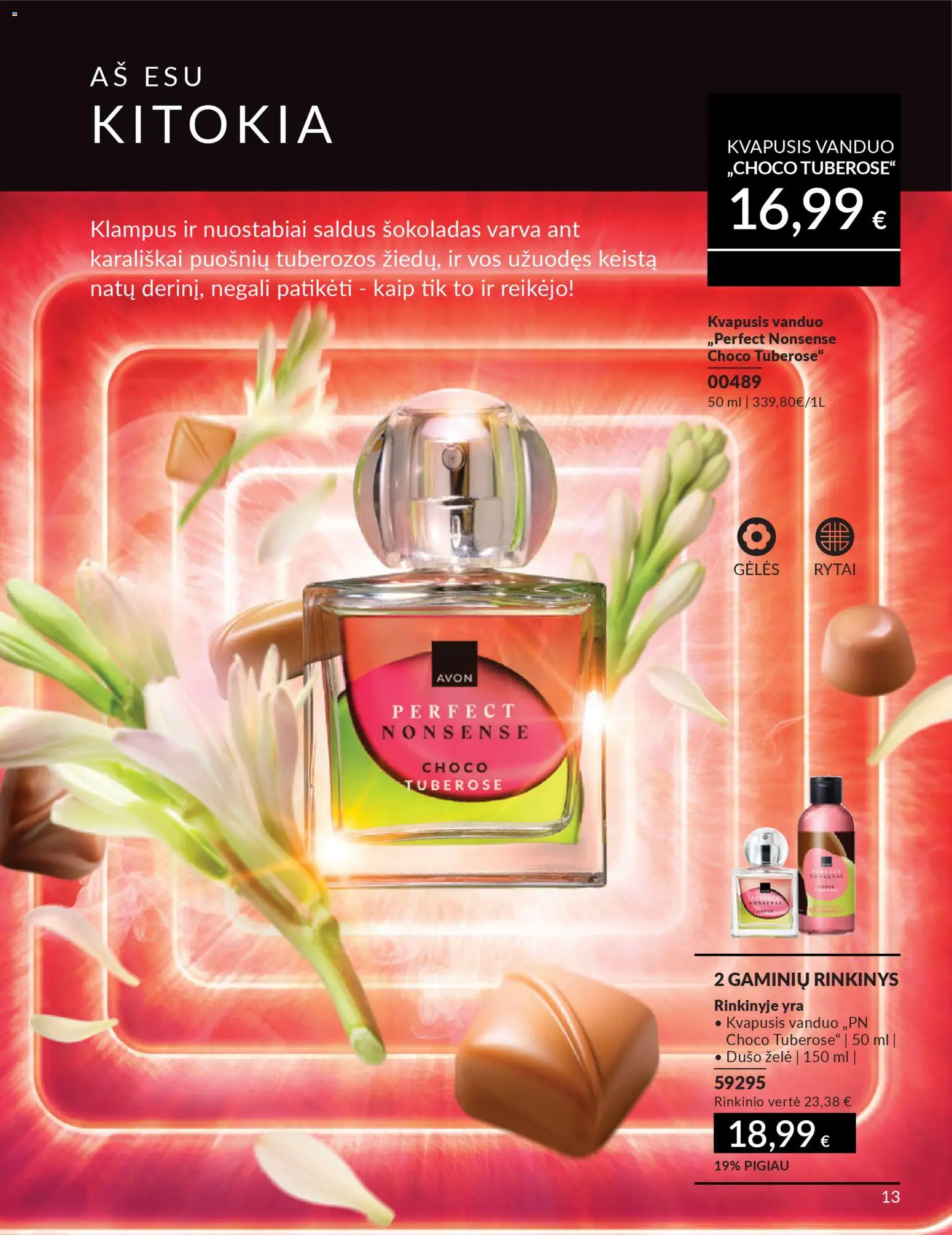 AVON akcijos nuo 2026.03.01 | Puslapis: 13 | Prekių: Kvapusis vanduo, Vanduo, Šokoladas, Dušo želė