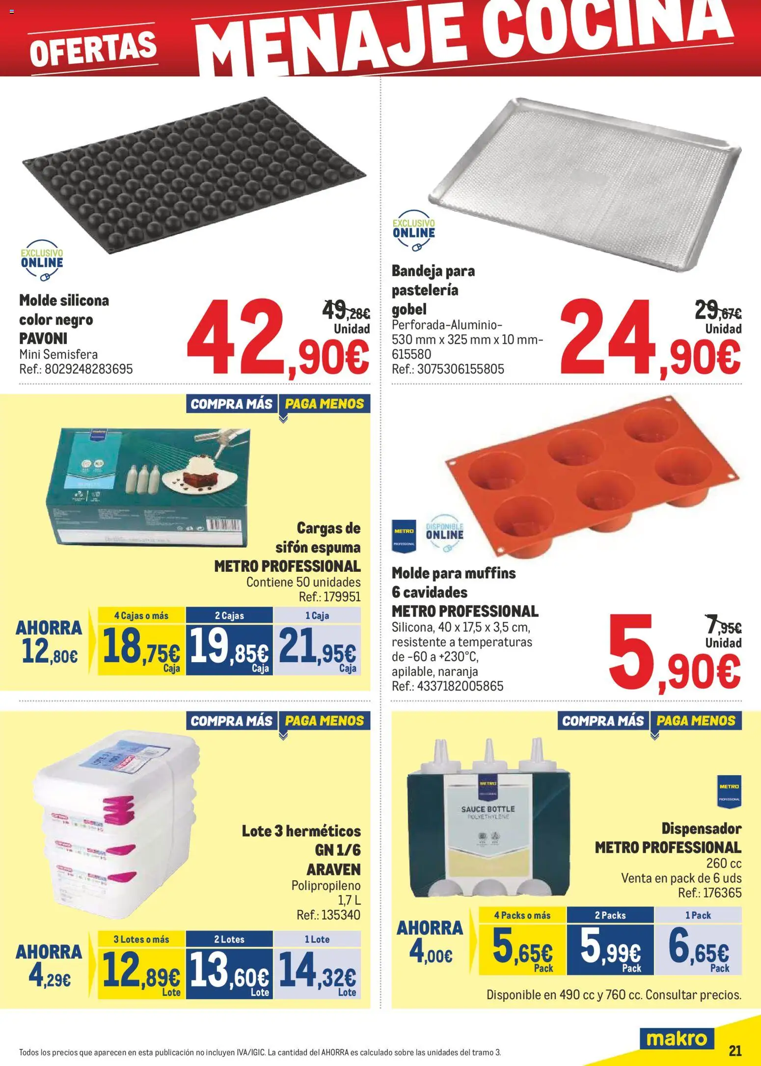 Makro - Precios Norte II │ válido desde el 09.03.2026 | Página: 21 | Productos: Dispensador, Cocina, Bandeja, Caja