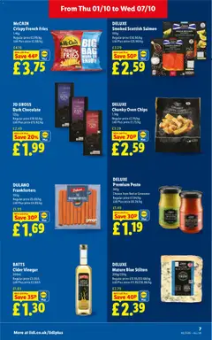 Preview of Weekly offers Lidl Scotland valid from 01/10/2026 | Page: 7 | Products: Salmon, Pesto, Chocolate, French fries