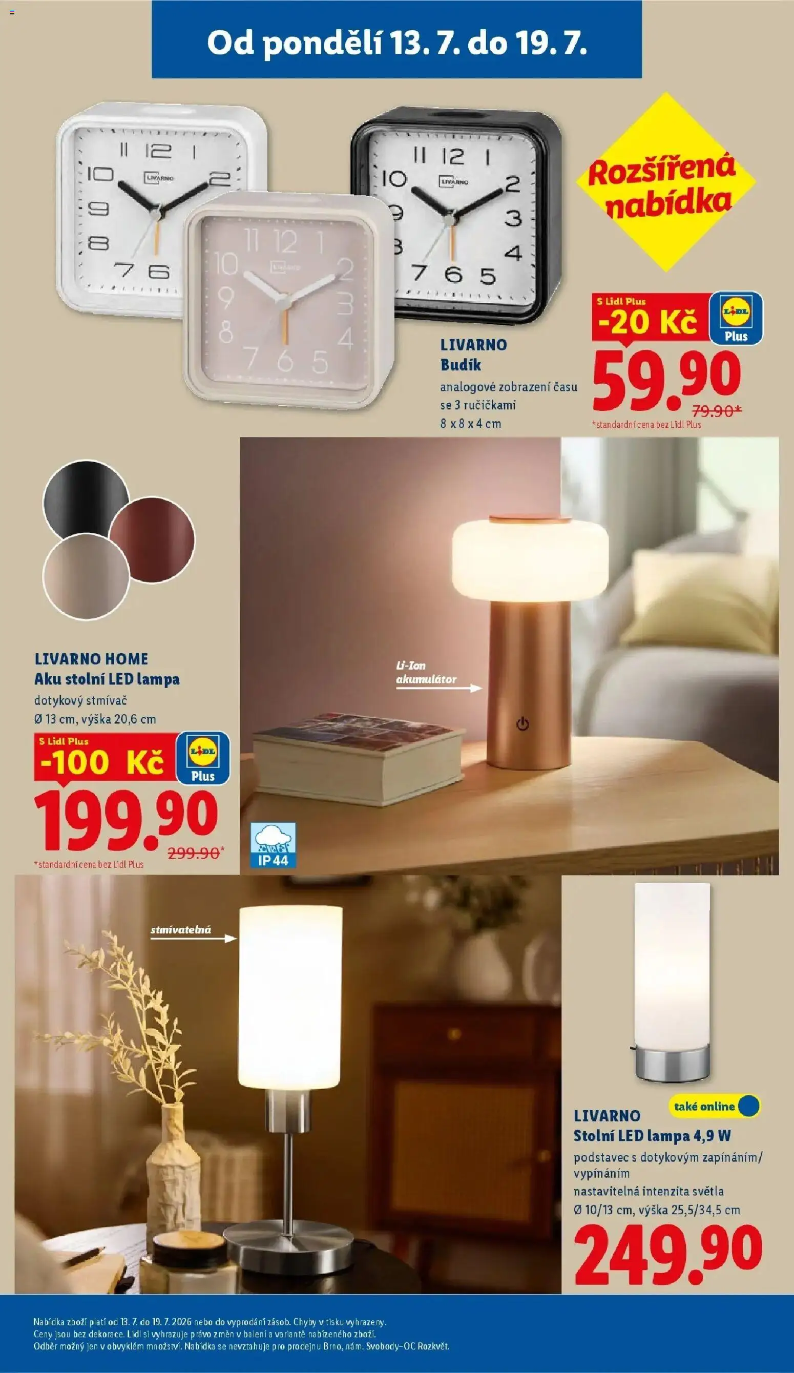 Lidl aktuální leták od 13.07.2026 | Strana: 35 | Produkty: LED lampa, Budík, Lampa, LED
