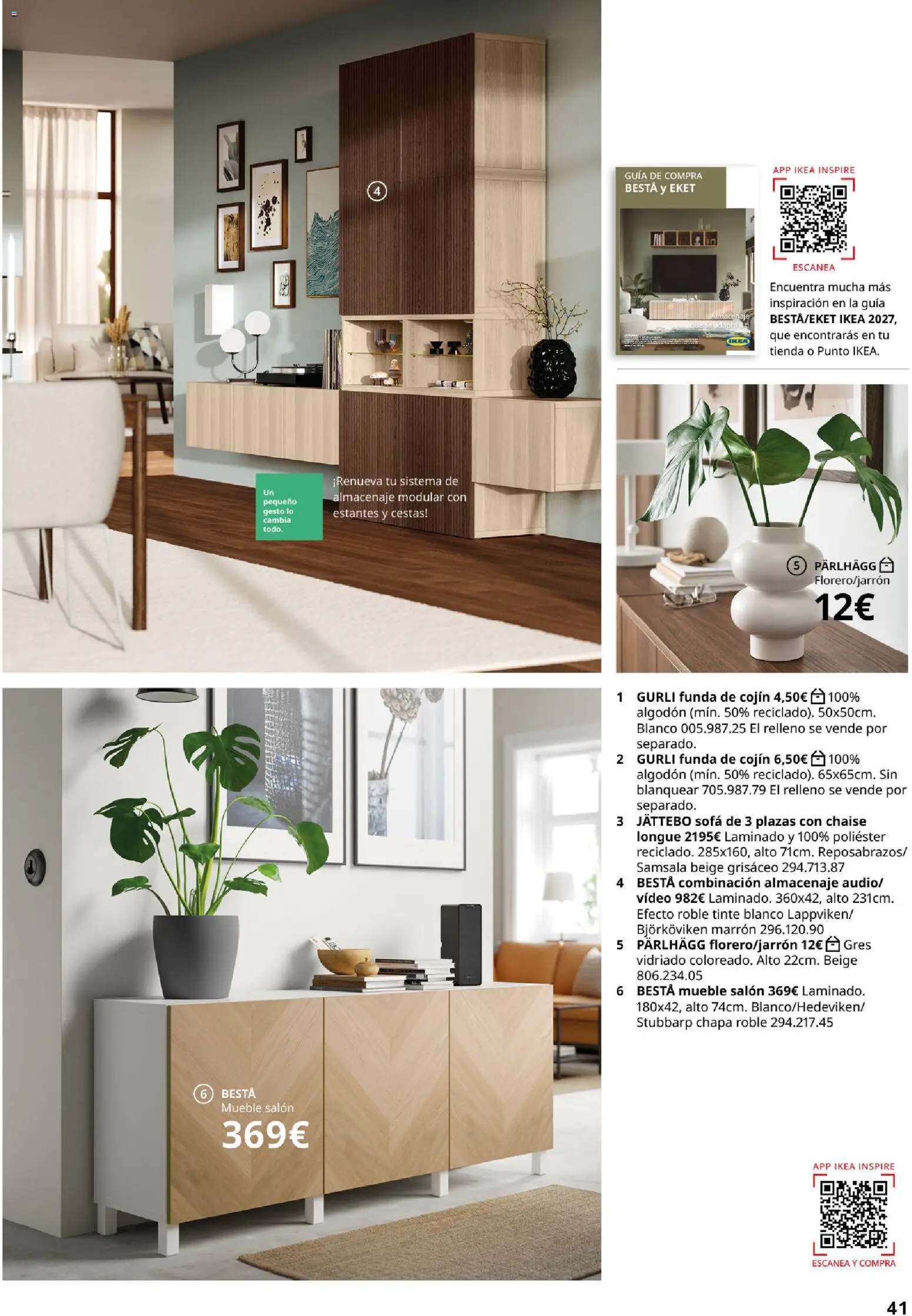 IKEA - Salones │ válido desde el 01/09/2026 | Página: 41 | Productos: Funda, Funda de cojín, Almacenaje, Cojín