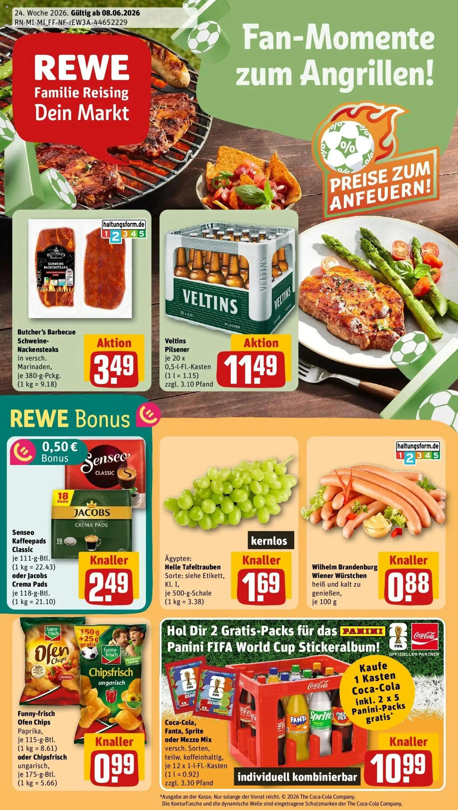 Rewe Prospekt Erlensee – gültig ab 08.06.2026 | Seite: 1 | Produkte: Sprite, Paprika, Senseo kaffeepads, Oder mezzo mix