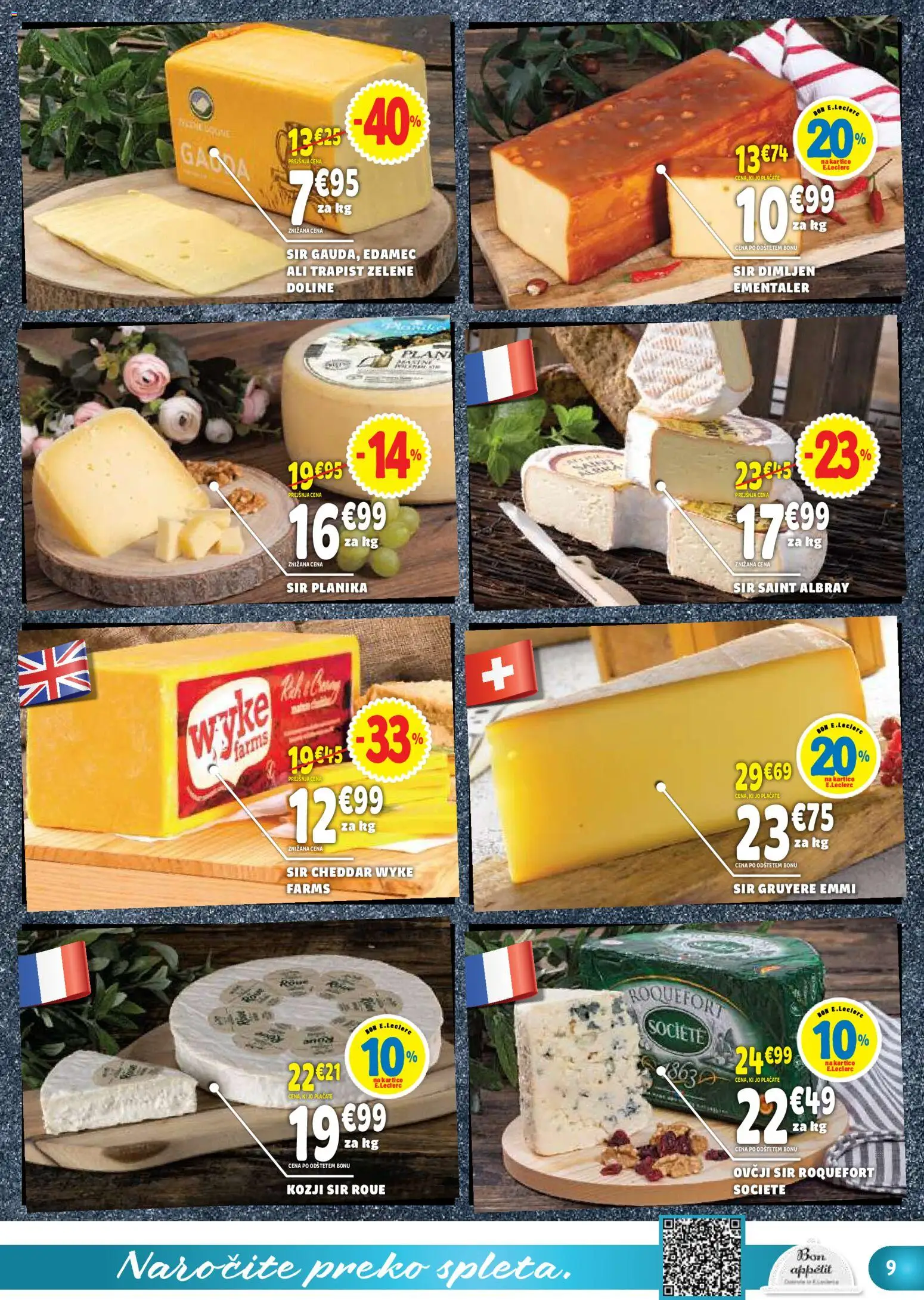 Novi E.leclerc katalog ponudbe – veljaven od 02.09.2026 | Stran: 9 | Izdelki: Edamec, Sir, Cheddar