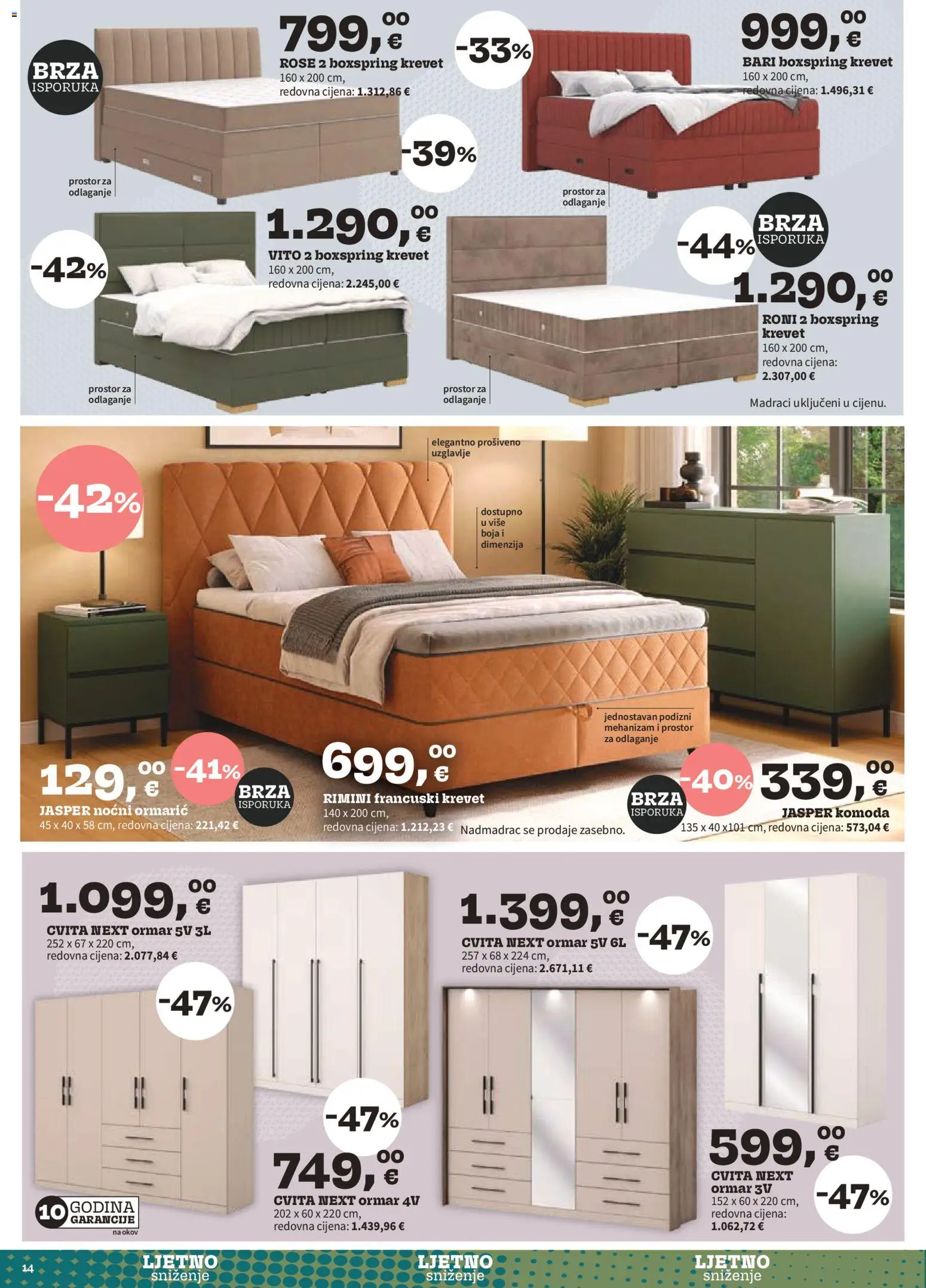 Prima katalog | vrijedi od 01.08.2026 | Stranica: 14 | Proizvodi: Krevet, Komoda, Nadmadrac, Francuski krevet