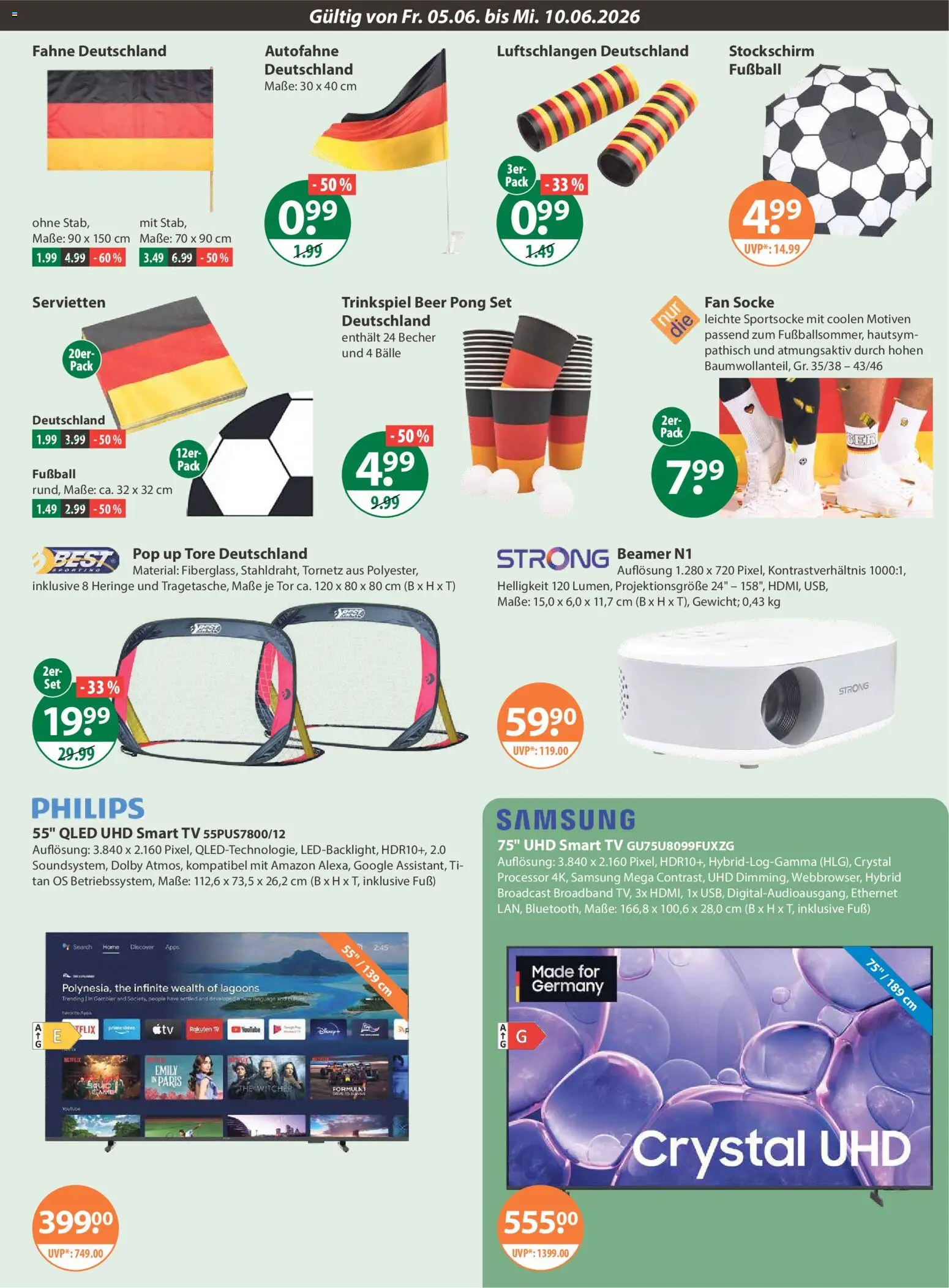 V-Markt München – gültig ab 05.06.2026 | Seite: 15 | Produkte: Samsung, Smart TV, Fußball, Beamer
