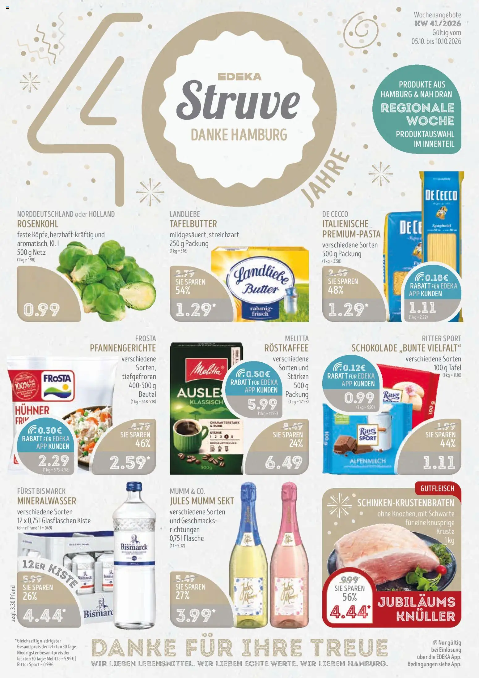Edeka Struve Prospekt – gültig ab 05.10.2026 | Seite: 1 | Produkte: Butter, Sekt, Jules mumm, Mineralwasser