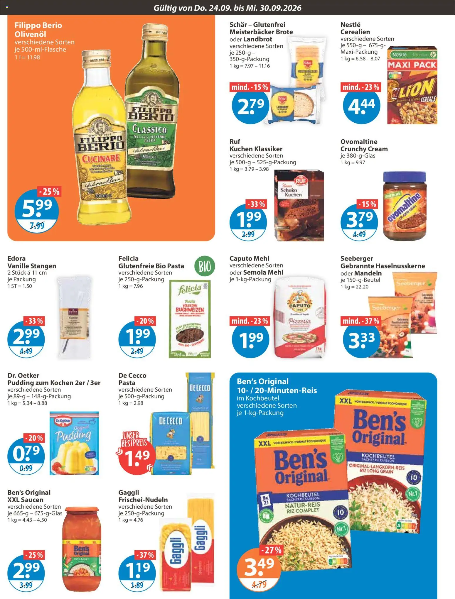 V-Markt Angebote – gültig ab 24.09.2026 | Seite: 8 | Produkte: Ovomaltine, Olivenol, Mandeln, Kuchen