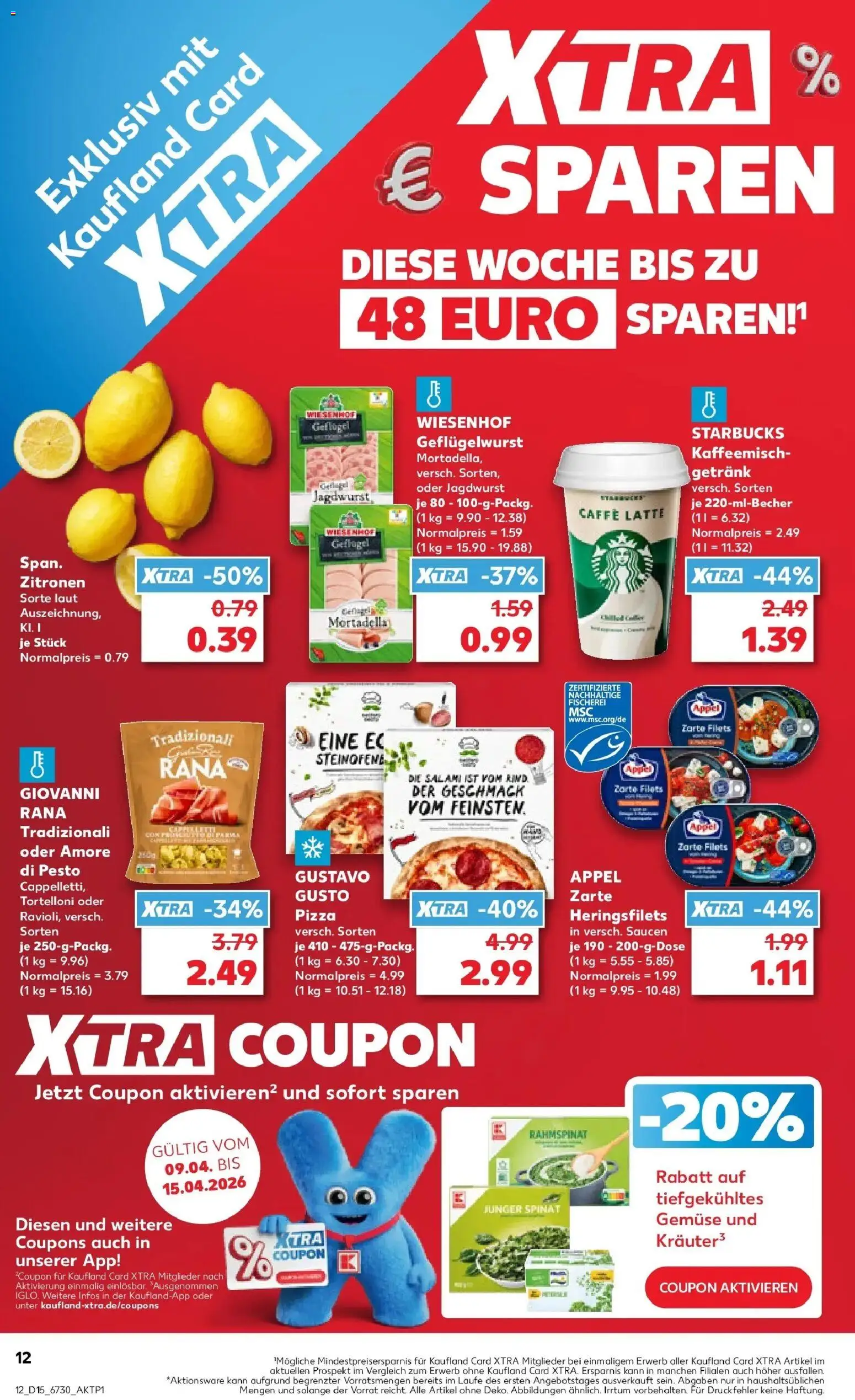 Kaufland Prospekt Zeitz	 – gültig ab 08.04.2026 | Seite: 12 | Produkte: Gustavo gusto, Gemüse, Pasta, Zitronen