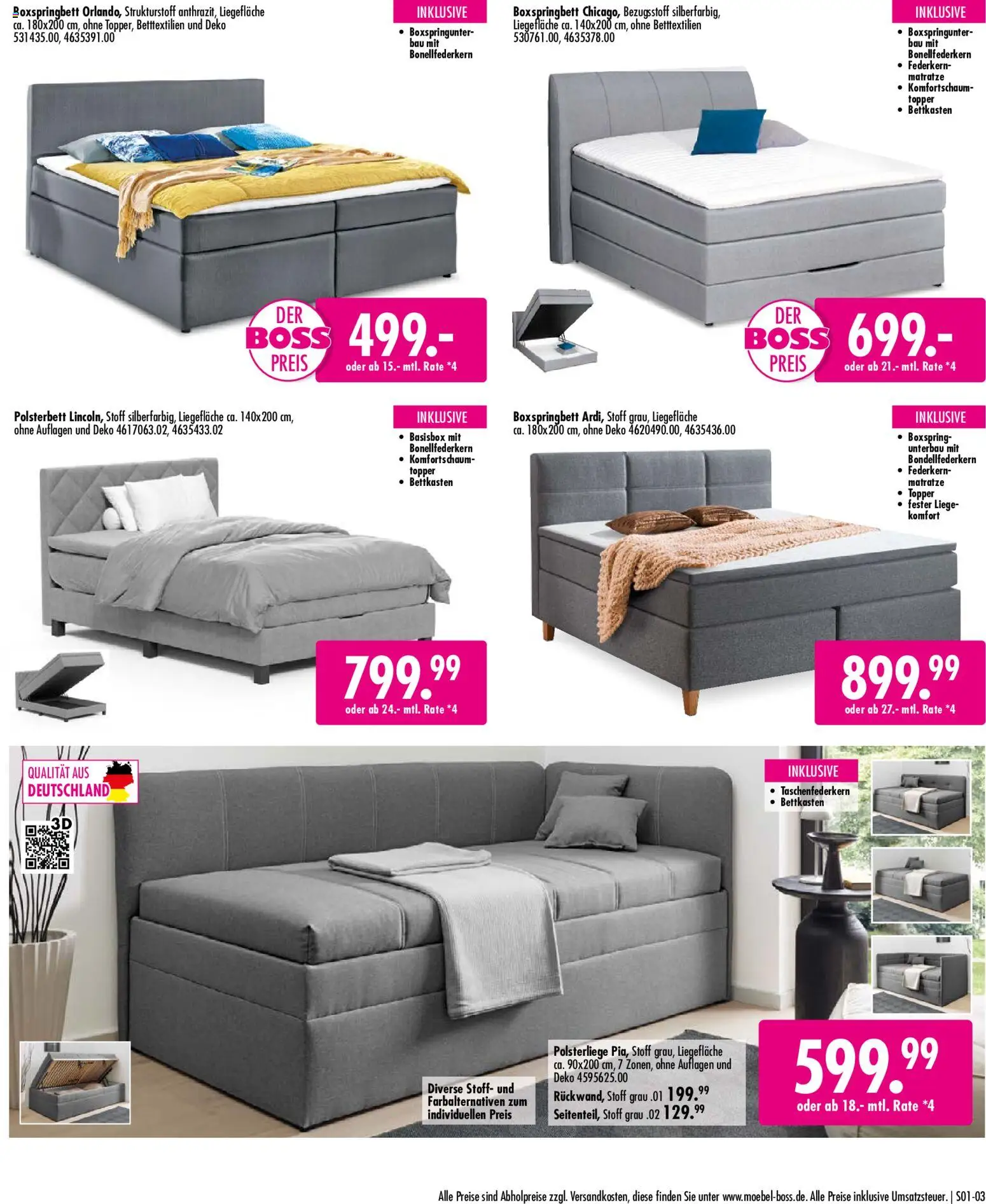 SB Möbel Boss Mach Dein Schlafzimmer zur Wohlfühlzone – gültig ab 02.10.2026 | Seite: 3 | Produkte: Matratze, Boxspringbett, Federkern Matratze, Topper