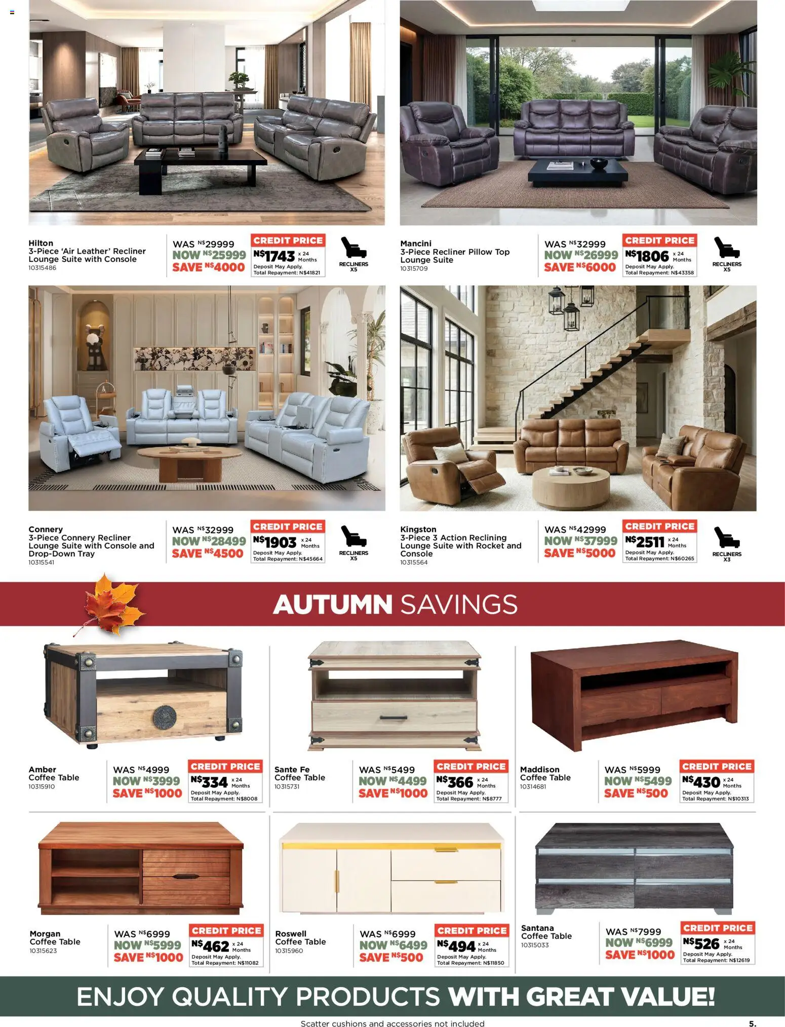 New House and Home catalogue – valid from 18.05.2026 | Page: 5 | Products: Tray, Pillow, Lounge suite, Coffee