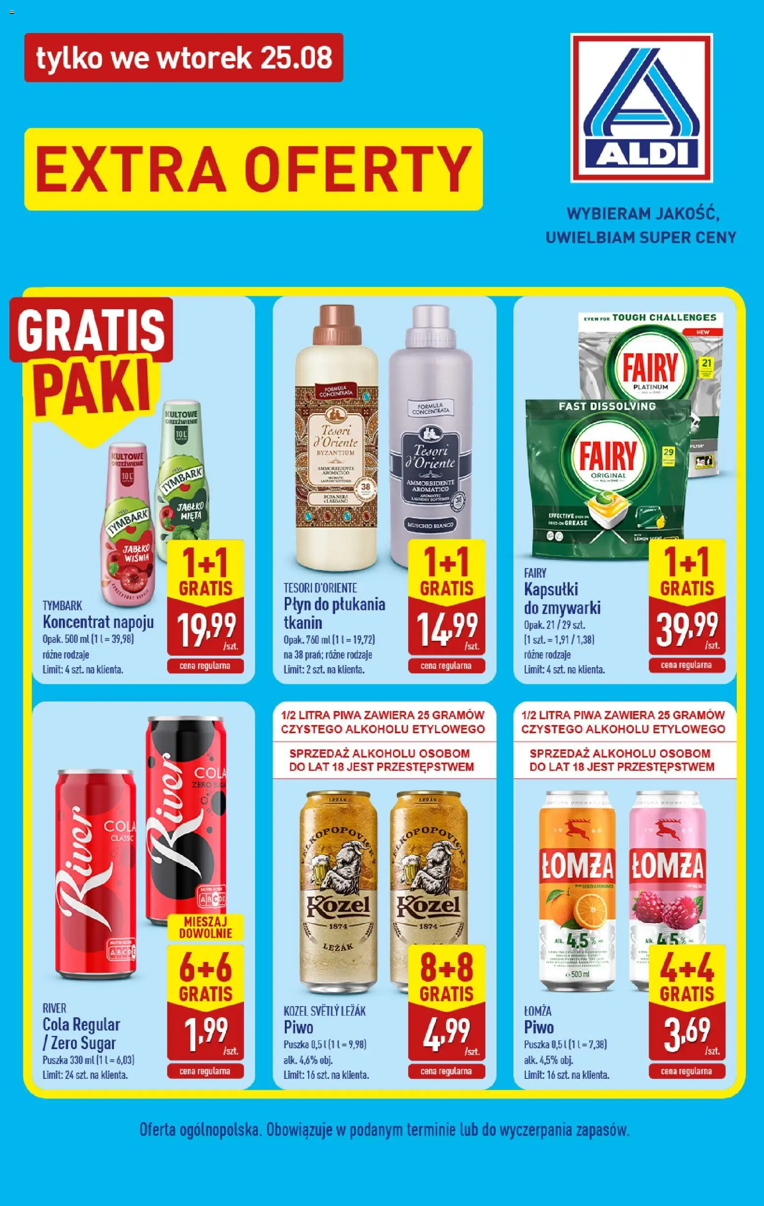 Aldi Polsko leták - Smakowita podróż do Włoch od 25.08.2026 | Strana: 3 | Produkty: Tesori d'Oriente, Kozel, Cola