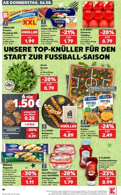Kaufland Prospekt Bremen ab 06.08.2026 gültig | Seite: 18 | Produkte: Bäckerei, Bratwurst, Tomaten, Pizza