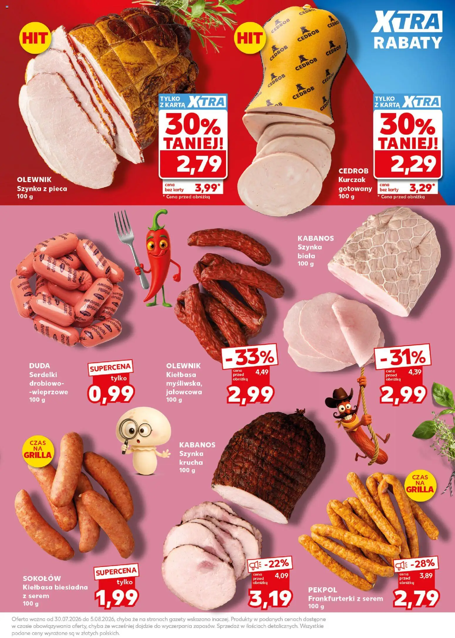 Kaufland Polsko leták - Mocny start od 03.08.2026 | Strana: 13 | Produkty: Kabanos, Karty, Caro