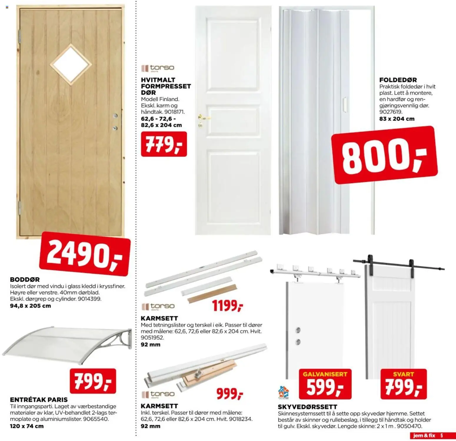 {H1} | Side: 5 | Produkter: 1, Dører, Glass, Håndtak