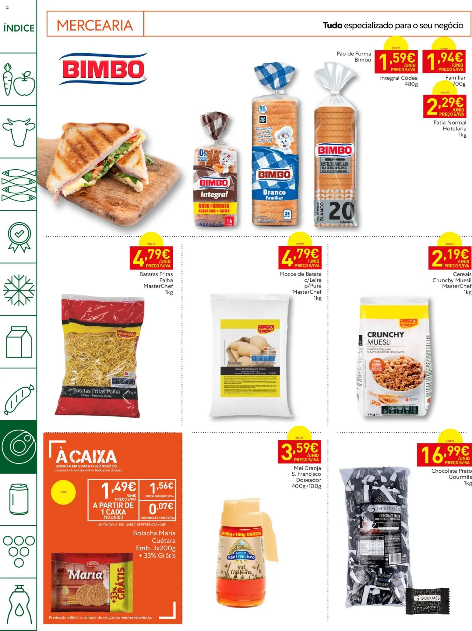 Recheio Horeca │ válido de 04/08/2026 | Página: 20 | Produtos: Caixa, Chocolate, Batatas fritas, Flocos