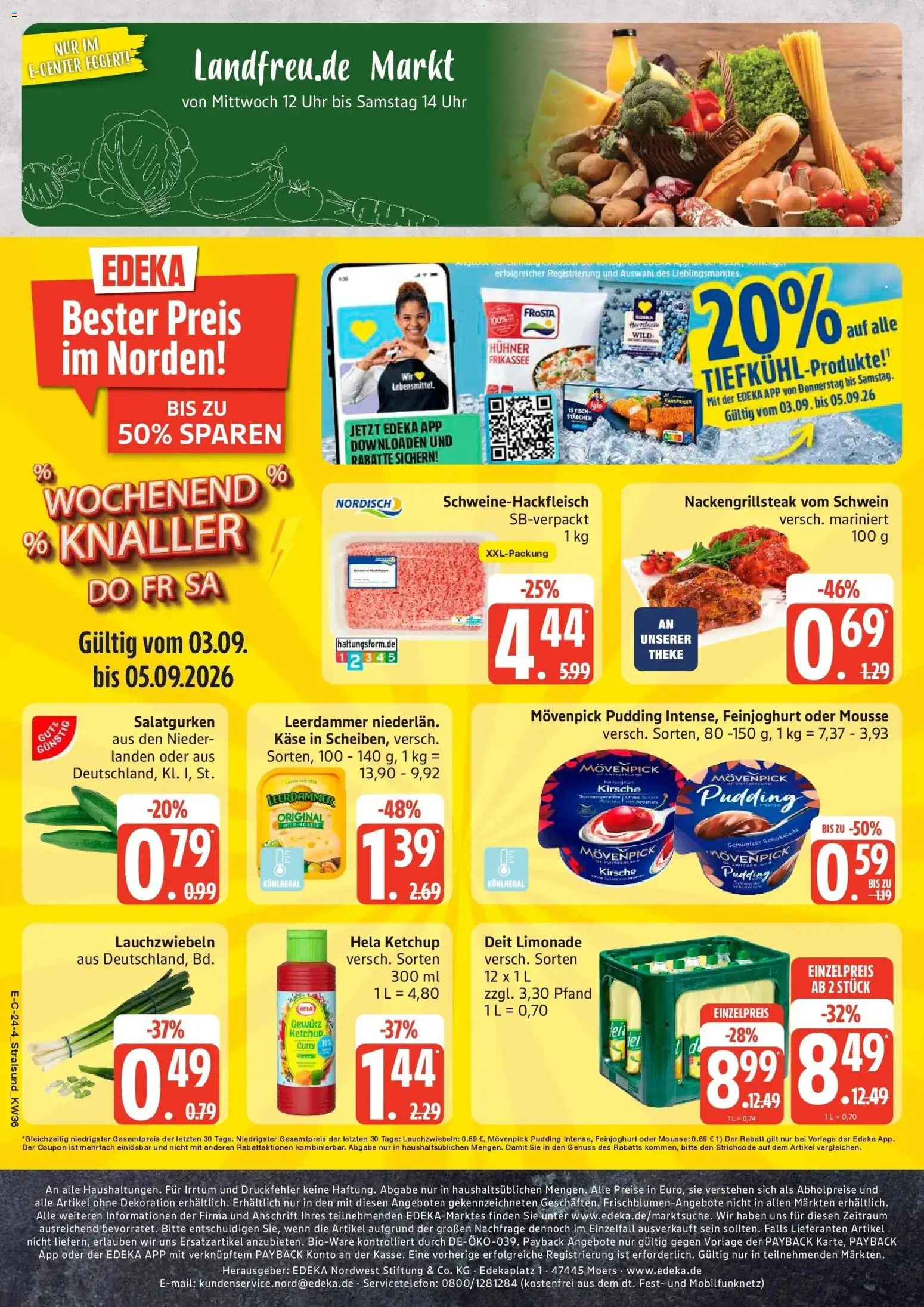 Edeka Prospekt Stralsund (ab 31.08.2026) » Angebote Online | Seite: 30 | Produkte: Käse, Pudding, Fisch, Uhr