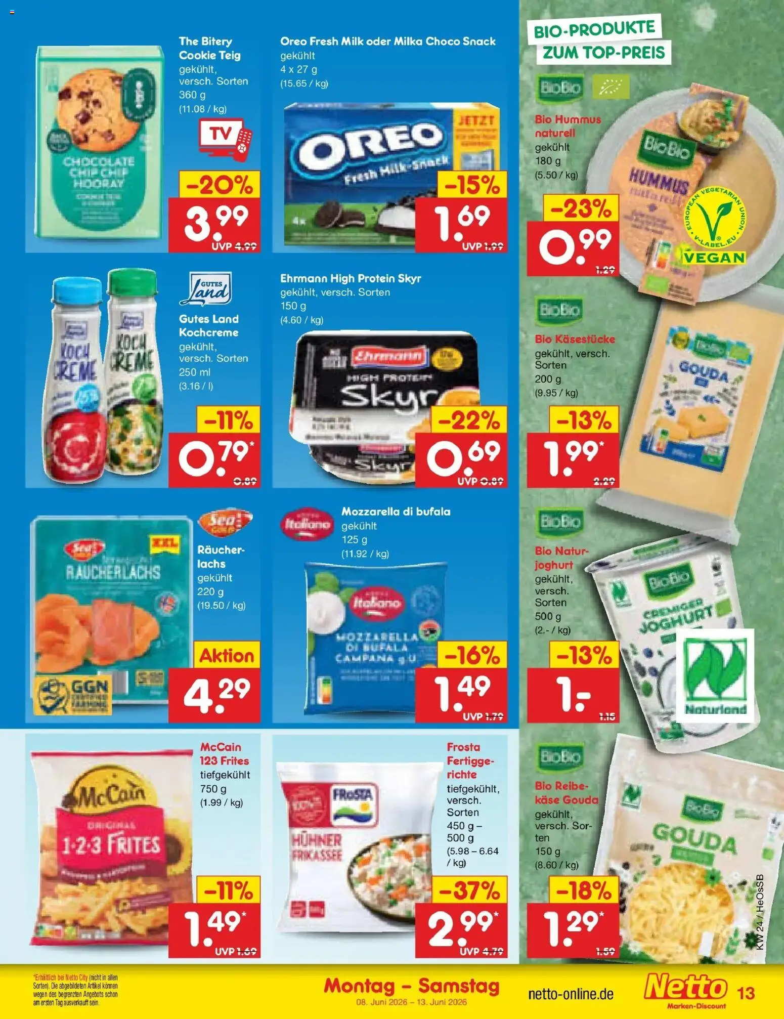 Netto Marken-Discount Prospekt Kröpelin – gültig ab 08.06.2026 | Seite: 21 | Produkte: Käse, Joghurt, Creme, Frosta