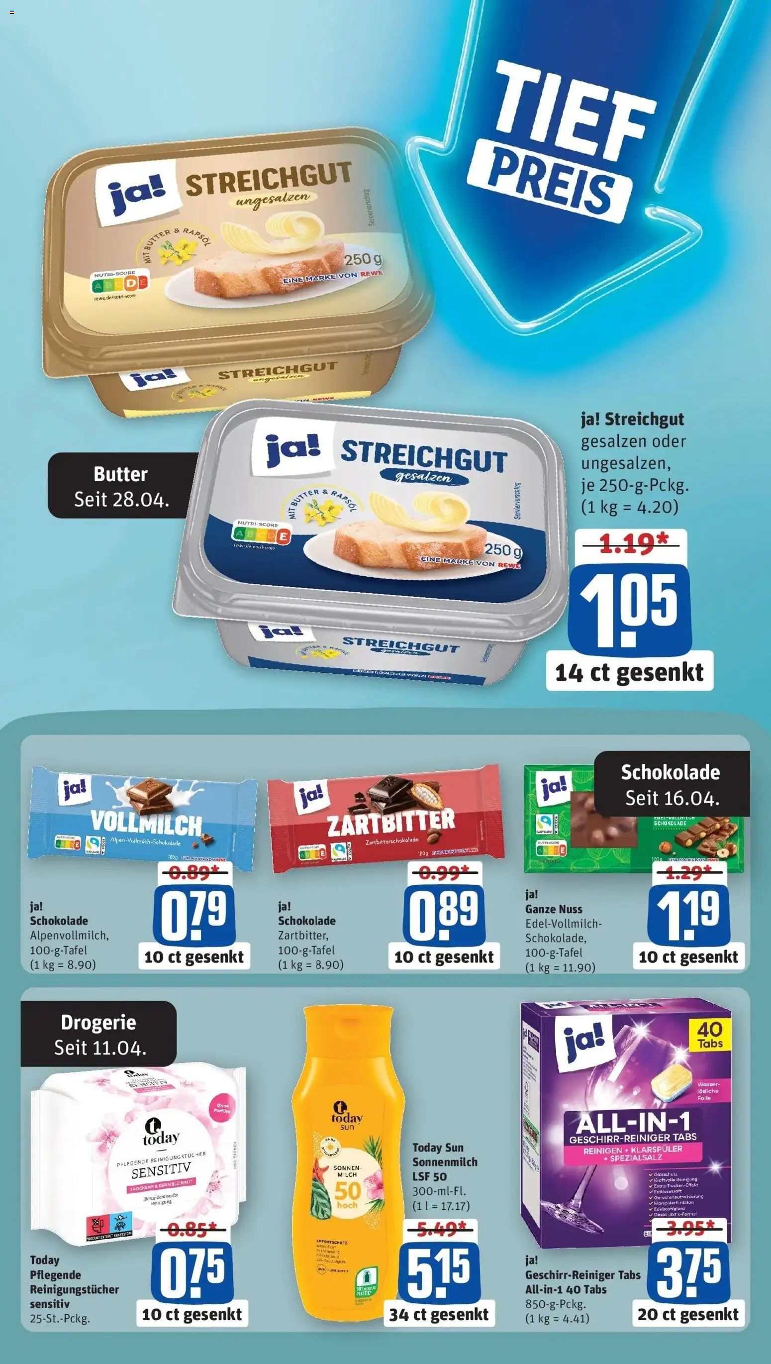 REWE Prospekt ab 04.05.2026 zum Blättern » Angebote | Seite: 3 | Produkte: Milch, Butter, Schokolade, Rapsöl